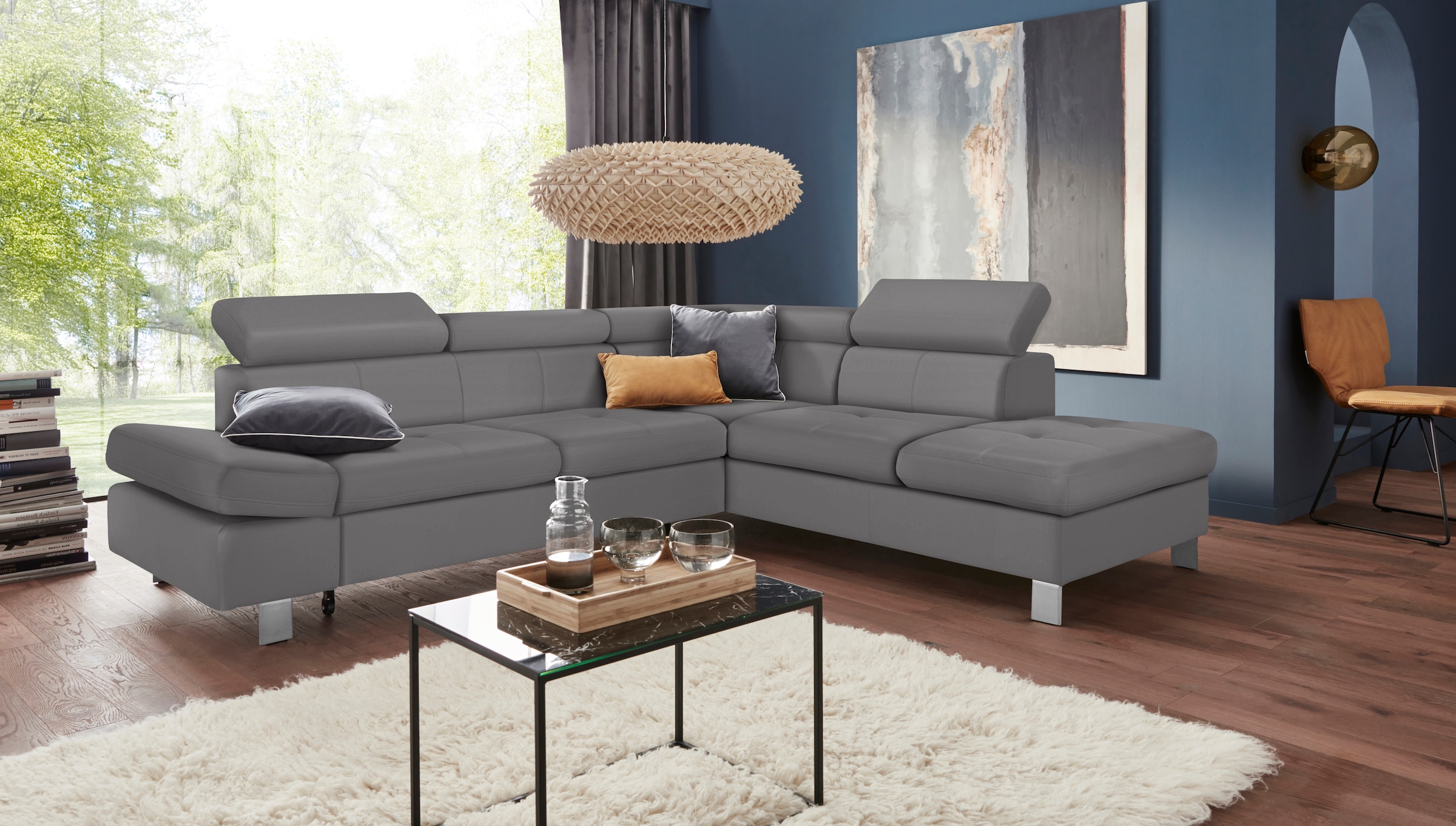 exxpo - sofa fashion Ecksofa "Fiji, L-Form", mit Kopf- bzw. Rückenverstellu günstig online kaufen