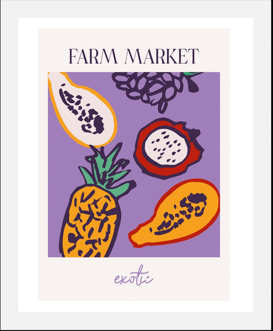 queence Bild »Exotic«, Obst-Obst Bilder-Essen-Lebensmittel-Kunst-Schriftzug günstig online kaufen