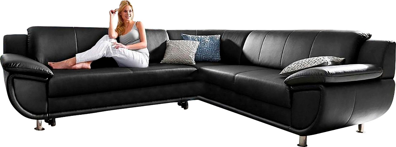TRENDMANUFAKTUR Ecksofa »Rondo wahlweise mit Schlaffunktion, bequeme Armleh günstig online kaufen
