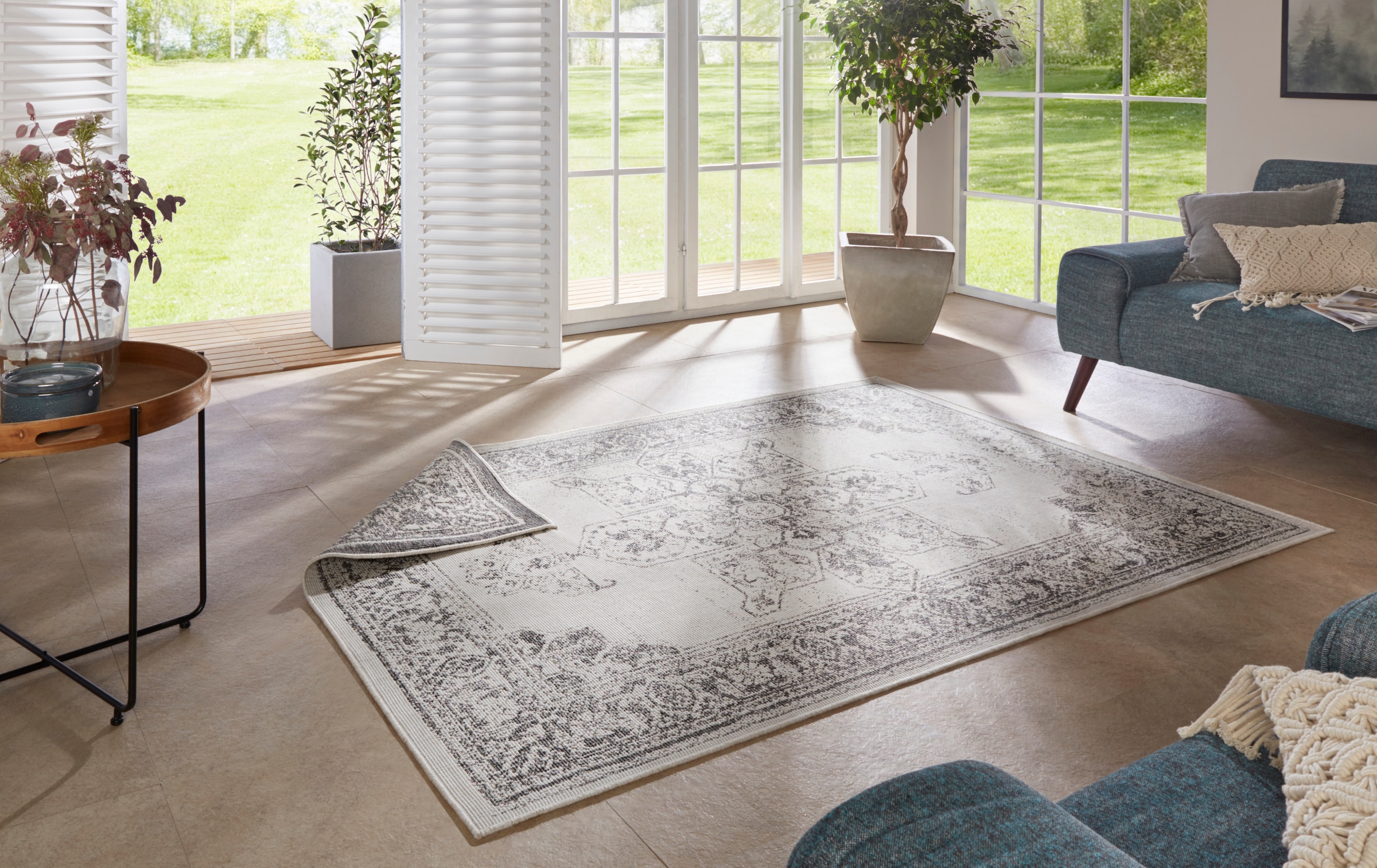 HANSE Home Teppich »Borbon Wendeteppich«, rechteckig, 5 mm Höhe, In-& Outdo günstig online kaufen