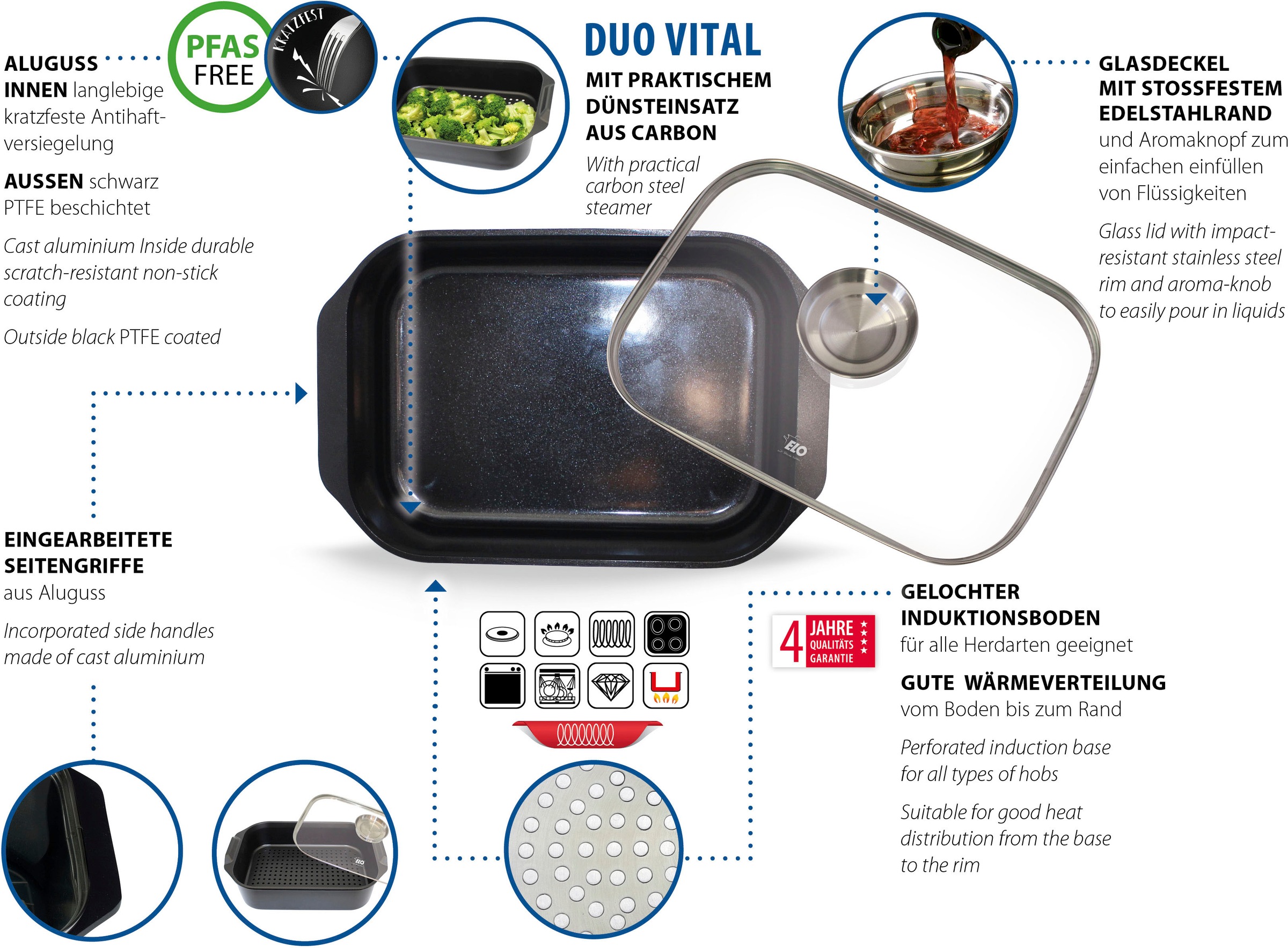 Elo Bräter »Duo Vital«, Aluminiumguss, mit Carboneinsatz, backofenfest, Ind günstig online kaufen