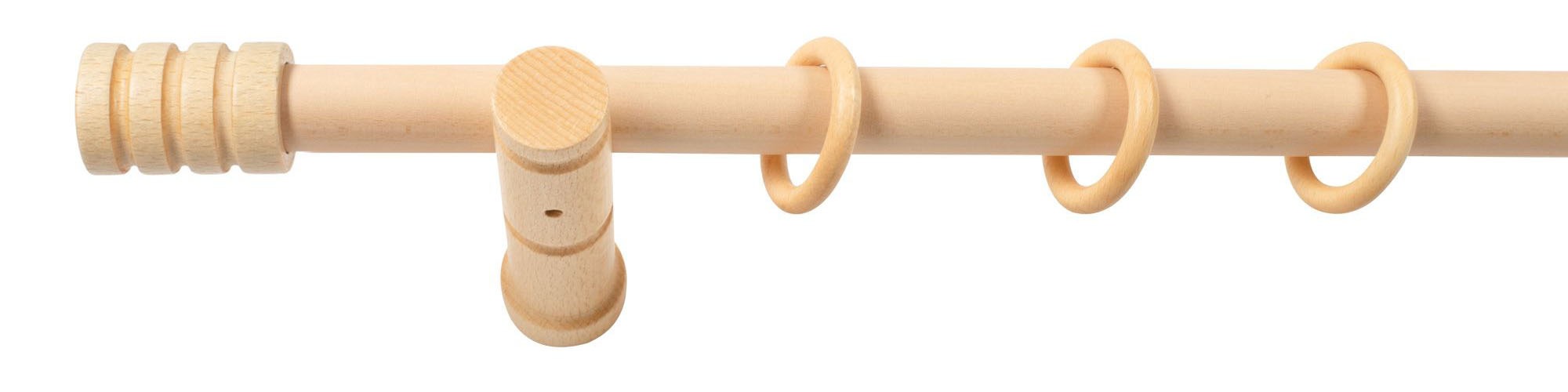 SN DECO GROUP Gardinenstange »Pisa«, 1 läufig-läufig, Fixmaß, 28 mm, Holz, verschiedene Längen und Farben, Komplettset