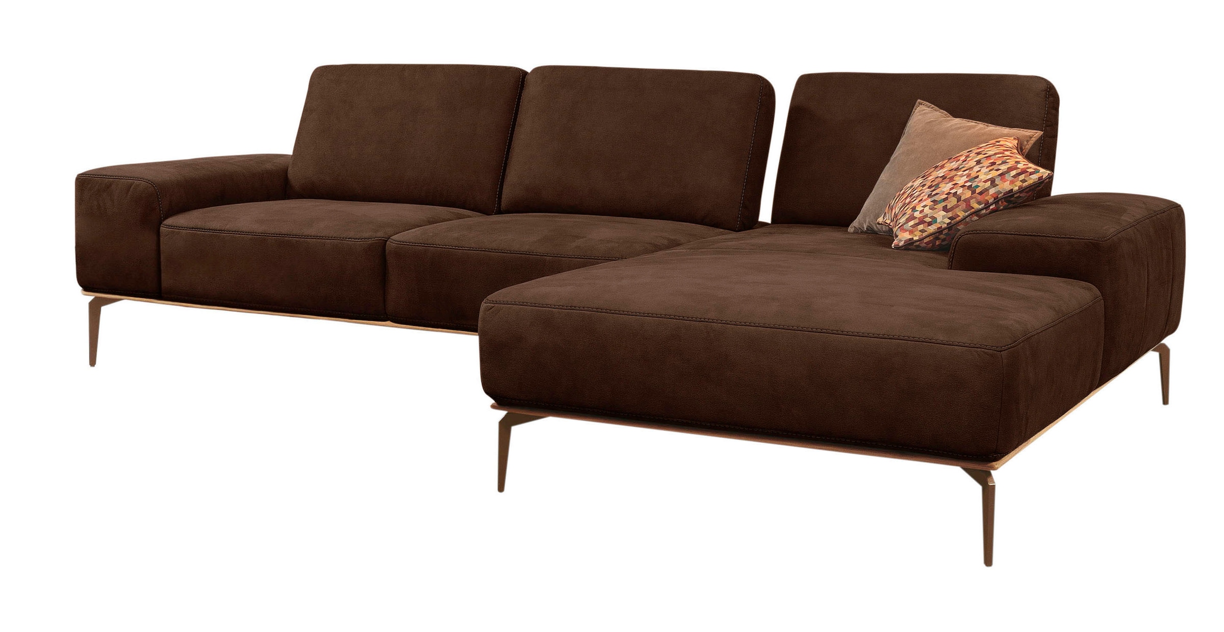 W.SCHILLIG Ecksofa "run", mit Holzsockel, Füße in Bronze pulverbeschichtet, günstig online kaufen