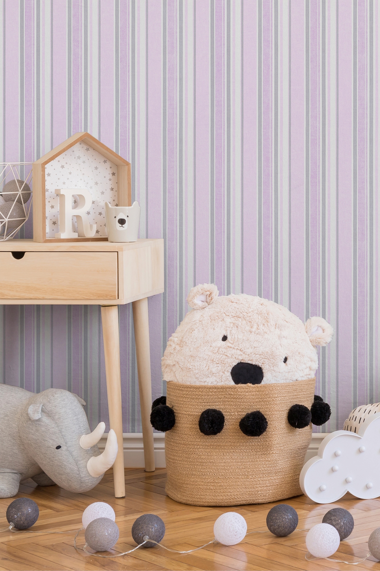 living walls Vliestapete »Little Stars«, Streifen-gestreift-mehrfarbig, Kinder Tapete Streifen Metallic Tapeten Kinderzimmer Schlafzimmer Flur