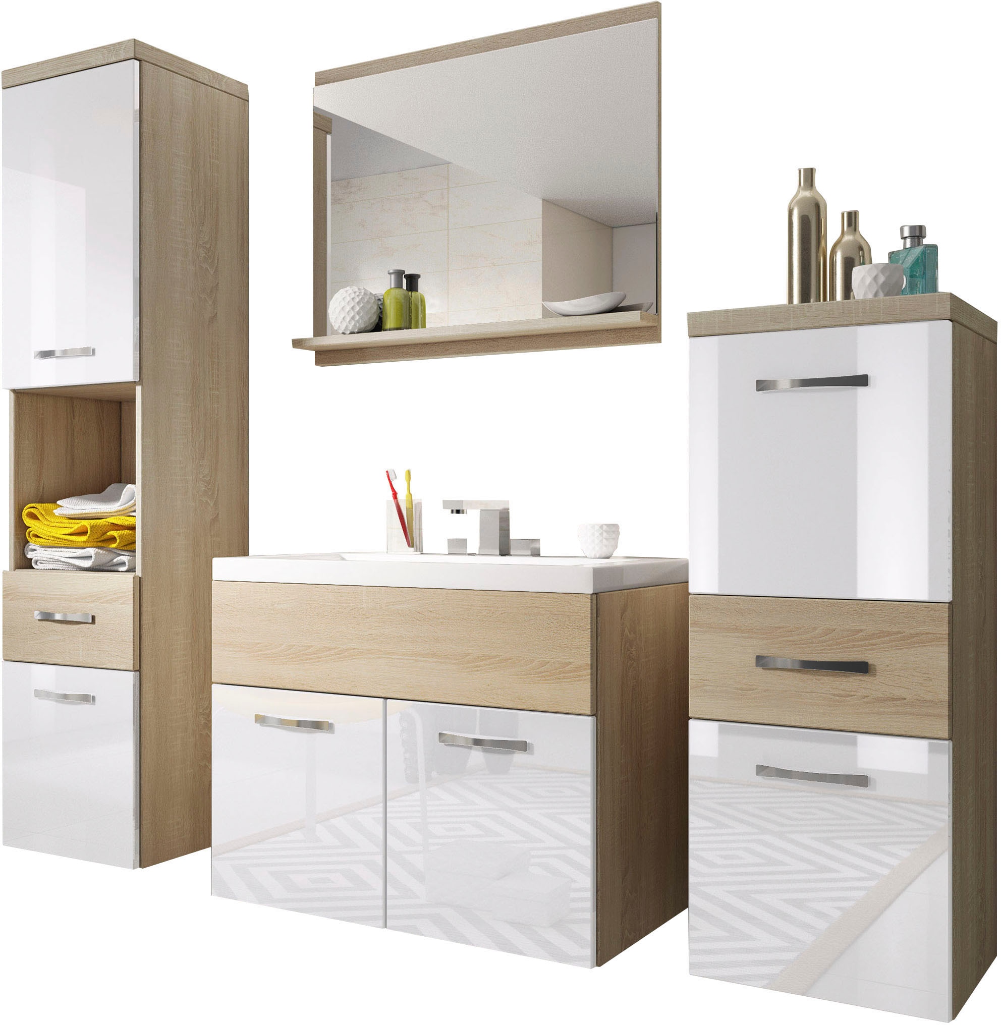 welltime Badmöbel-Set »ELDA« Komplett-Set, 5 Stk. tlg. günstig online kaufen