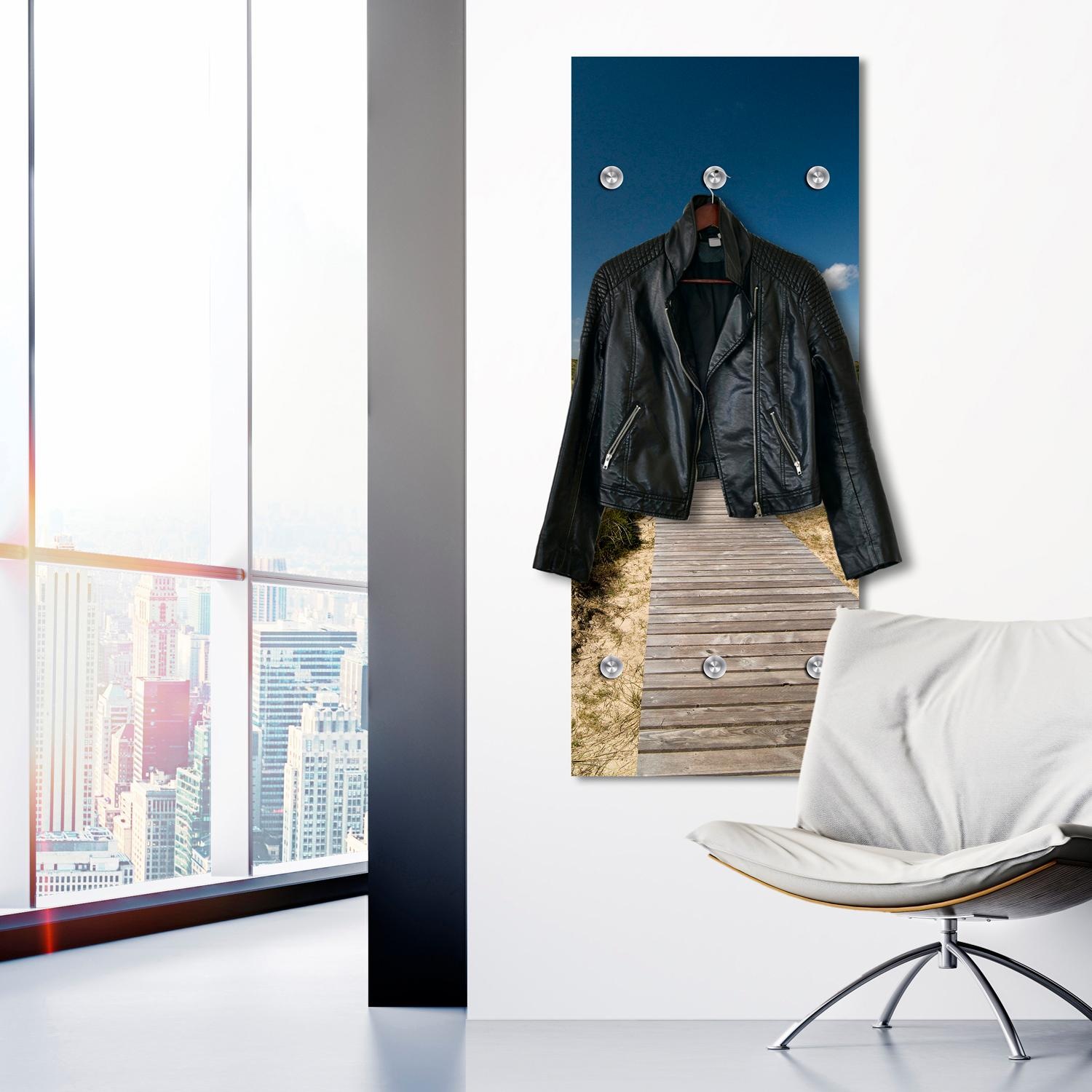queence Garderobenleiste "Hardy", Wand Garderobe, Marmor Optik, Gold, Glitz günstig online kaufen