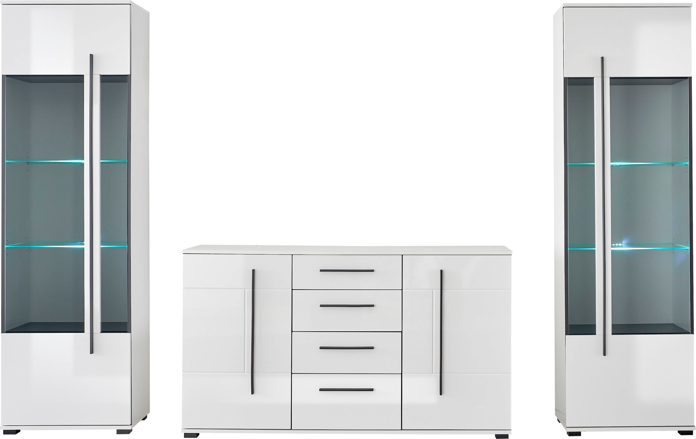 INOSIGN Wohnwand »Cantara, moderne Anbauwand, Wohnzimmer-Set, in Eiche Evok günstig online kaufen