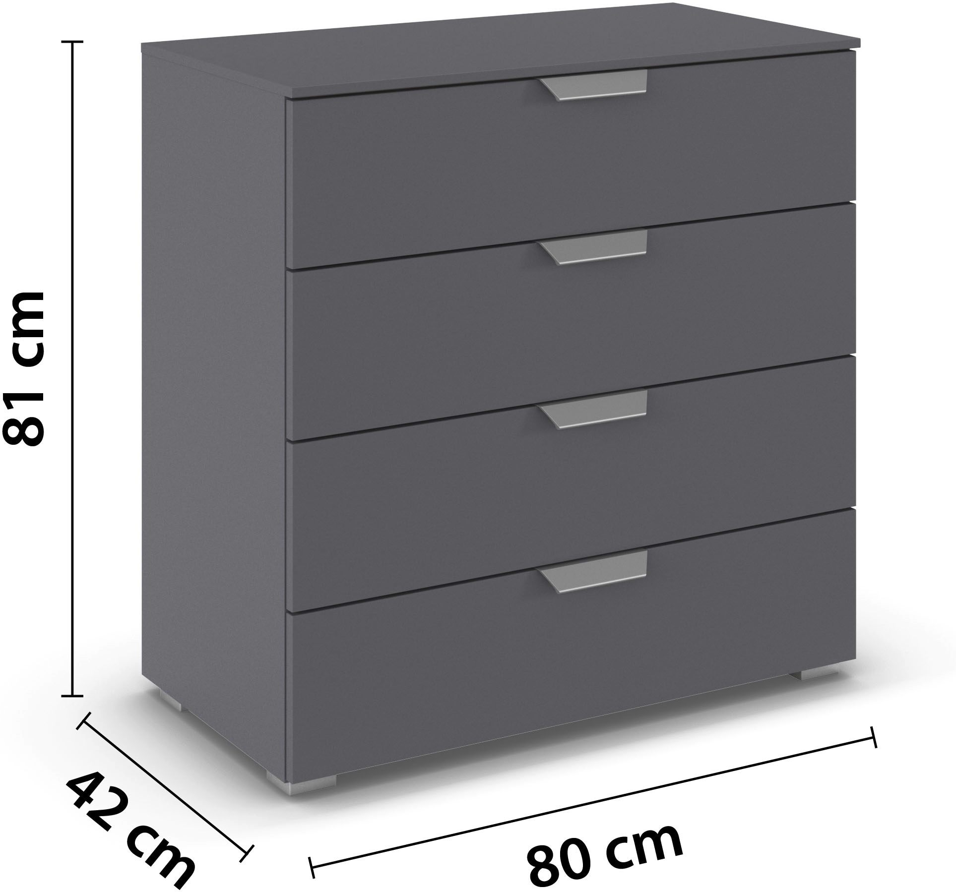 rauch Schubkastenkommode »Sideboard Schubladenkommode ORIAS mit Dekor- oder Hochglanzfront«, (Breite 80 cm), vier große und geräumige Schubladen mit viel Stauraum MADE IN GERMANY