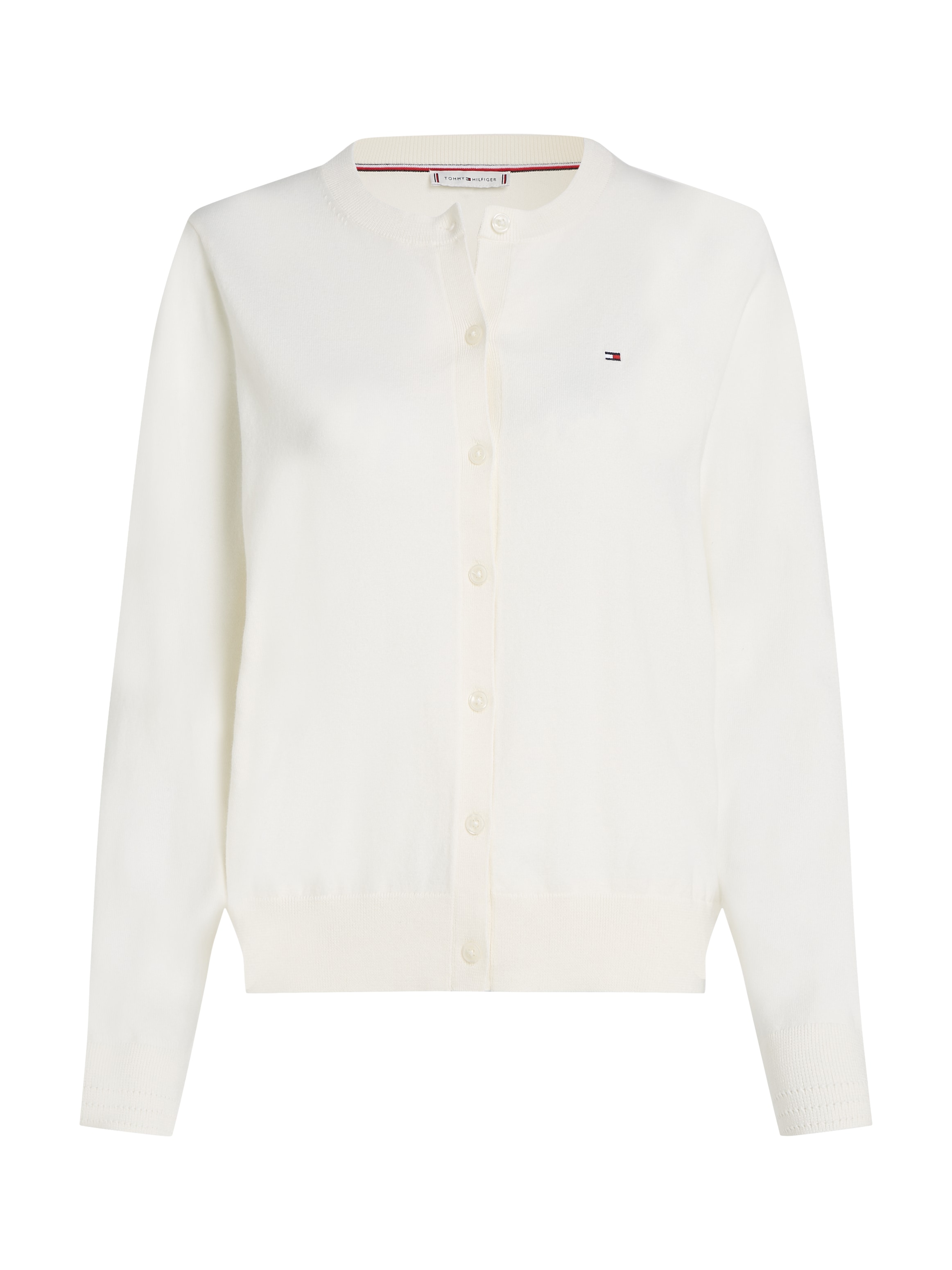 Tommy Hilfiger Cardigan »CO JERSEY STITCH CARDIGAN«, mit Logostickerei