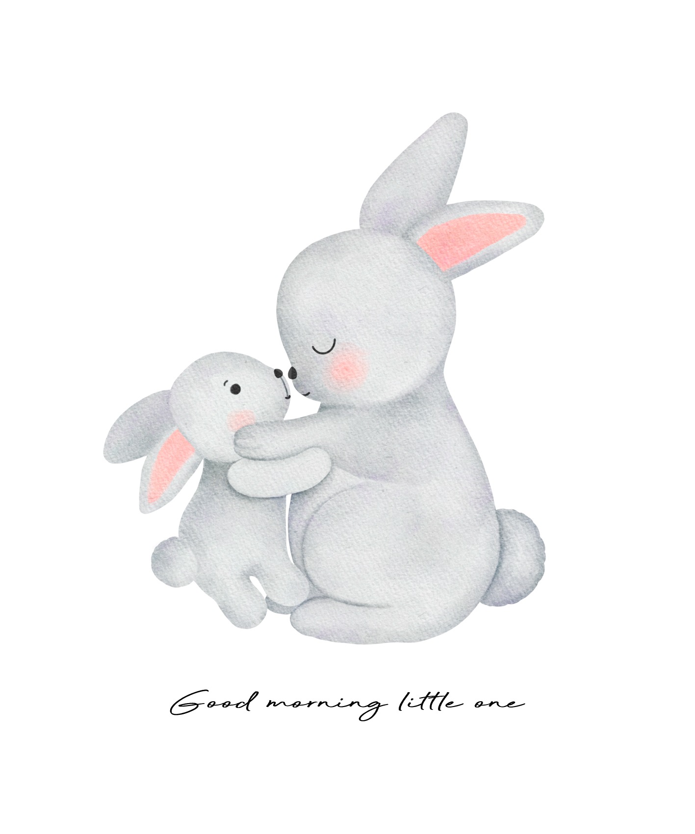Lüttenhütt Poster »Großer Hase und Hasenkind«, Fantasy-Hase-Hasen-Tiere-Liebessprüche-Schriftzug, (1 St.), HD Premium Druck