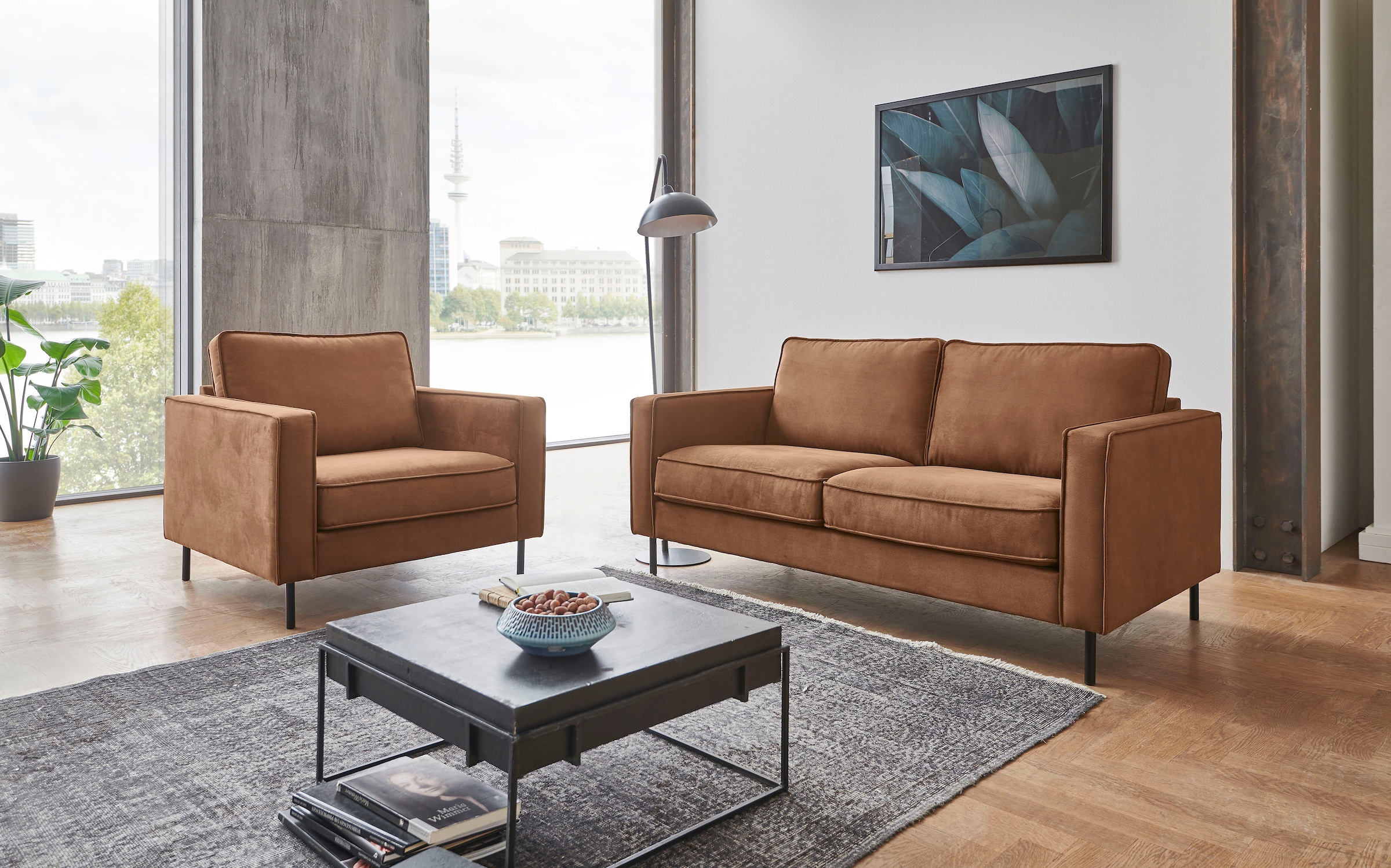 ATLANTIC home collection Sessel »Weston« im skandinavischem Stil, mit Welle günstig online kaufen