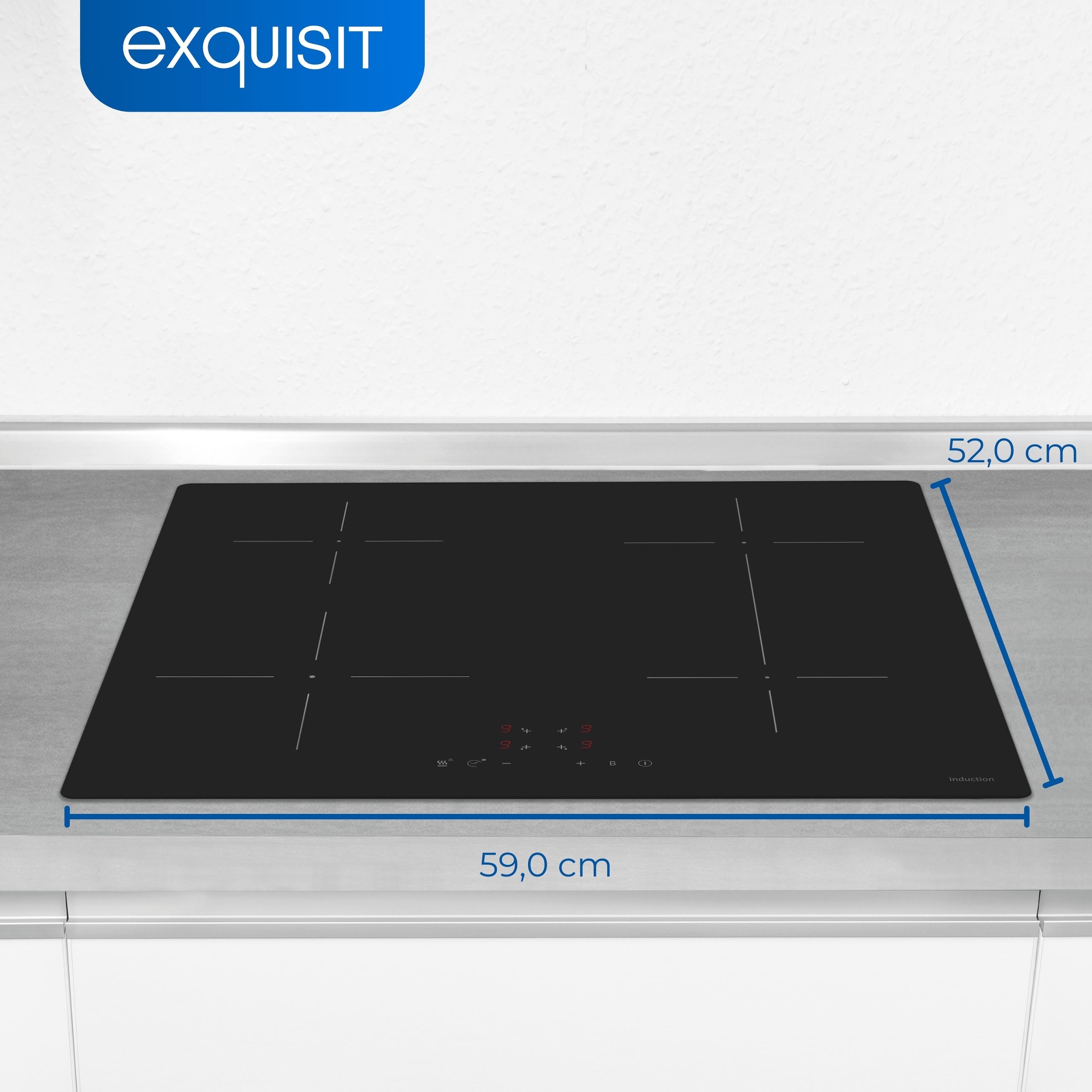 exquisit Induktions-Kochfeld »EKI600-SF-B-380« mühelos temperaturgesteuert Schokolade schmelzen o. Pommes frittieren