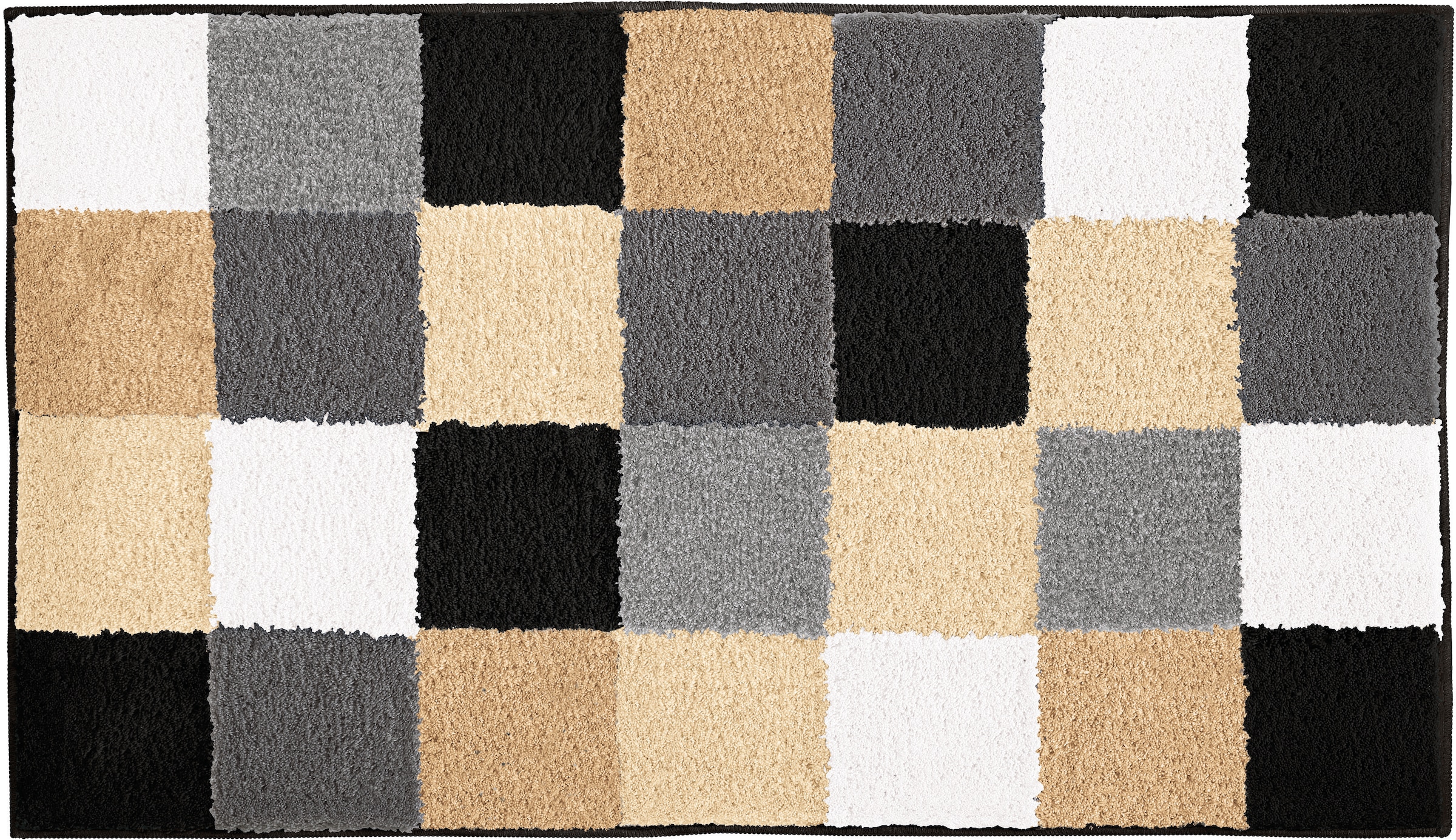 Kleine Wolke Badematte »Caro«, rutschhemmend beschichtet, fußbodenheizungsgeeignet, Badteppich, modernes Karo-Muster, Pastell-Farben, waschbar