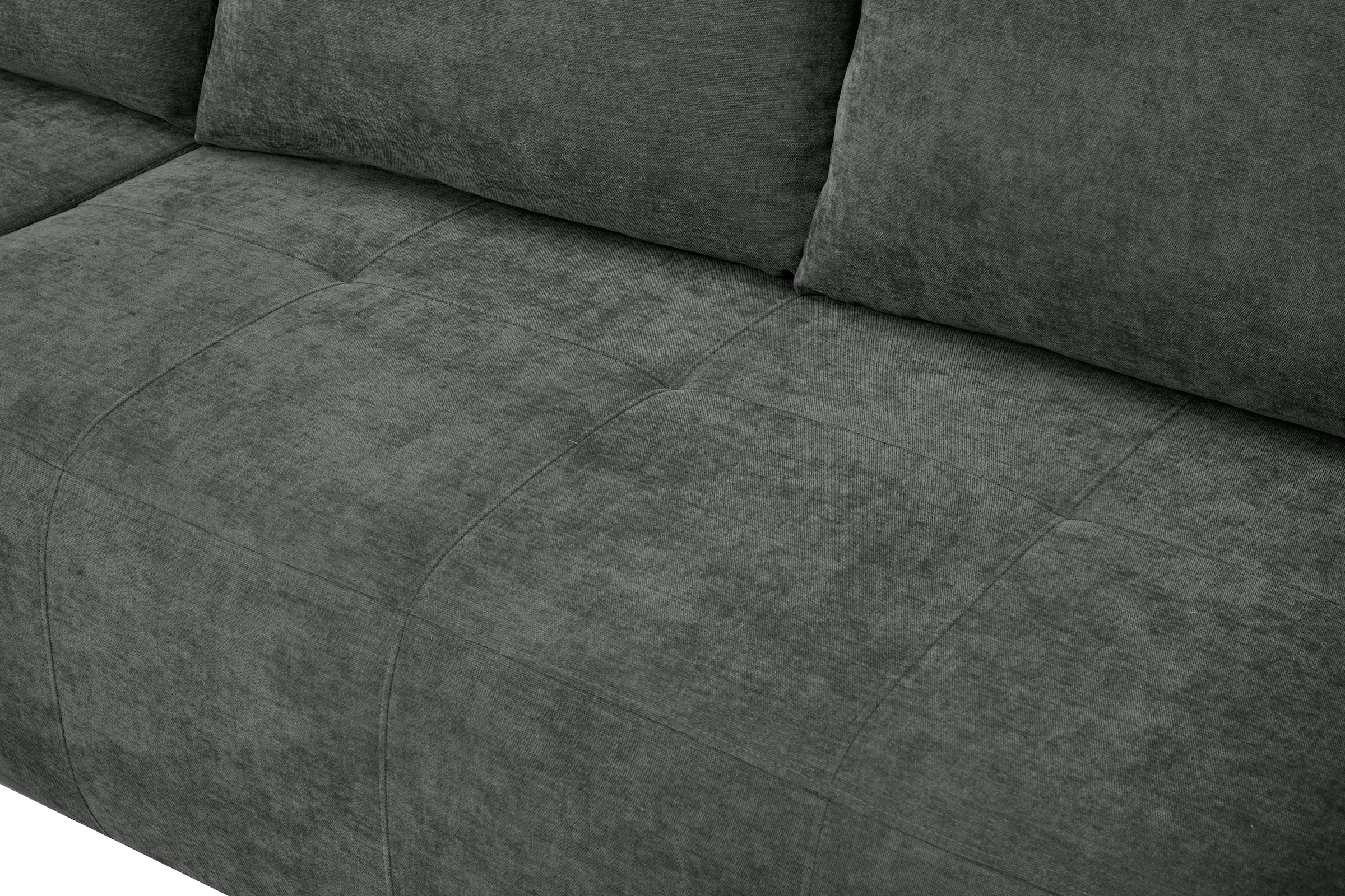 Home affaire Ecksofa »Nortrud-Chester, 241 cm, L-Form, mit Schlaffunktion u. Bettkasten« Recamiere rechts / links montierbar, Steppung, Feinstruktur-Bezug