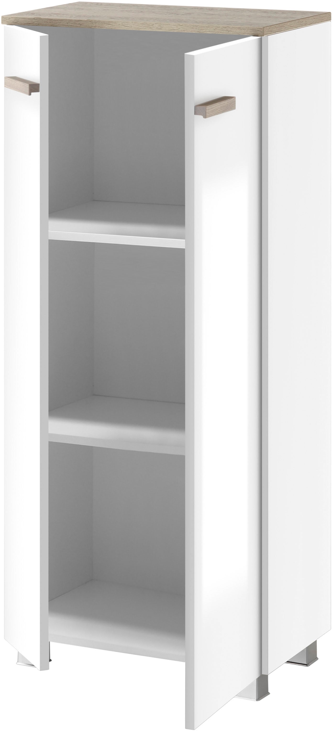 Places of Style Badmöbel-Set »SOLiD, Badmöbel-Set, Bad im modernen Design, 3-teiliges Badezimmer«, (3 St.), Waschtisch mit Waschbecken, Midischrank, Breite 130 cm