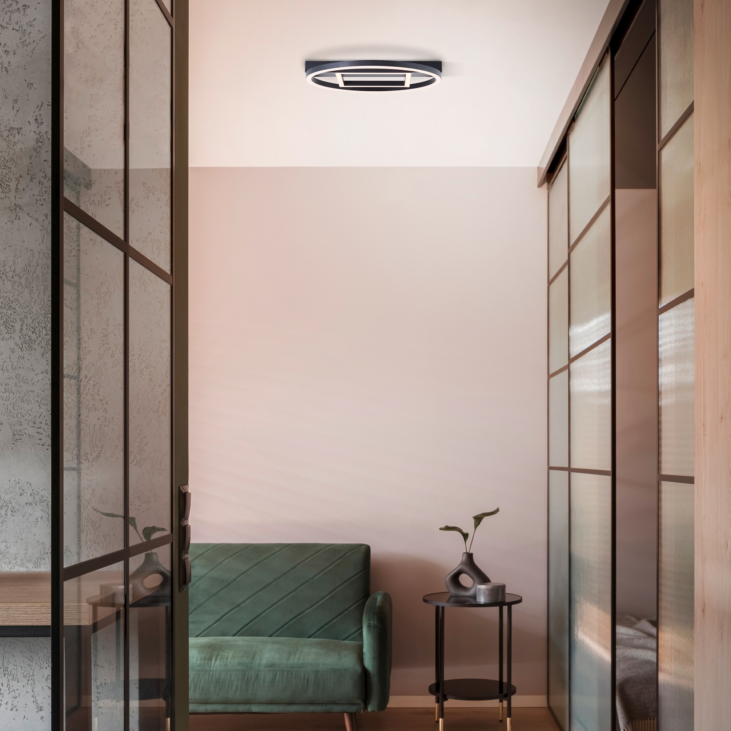 BreLight LED Deckenleuchte »Maureen«, 37 x 37 cm, 2500 lm, 3000 K warmweiß, Metall, schwarz