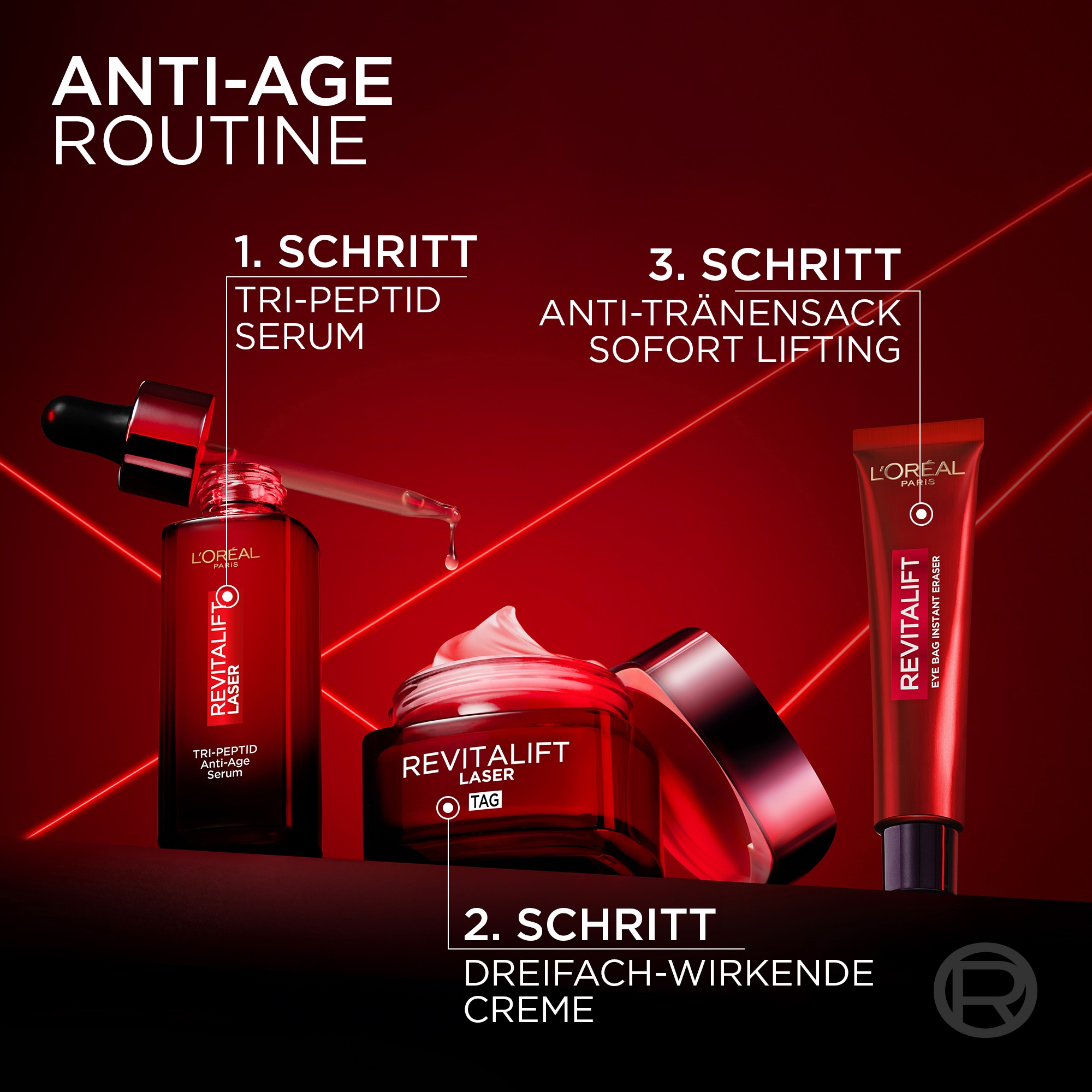 L'ORÉAL PARIS Anti-Aging-Augencreme »Revitalift Laser Anti-Tränensack Sofort Lifting«