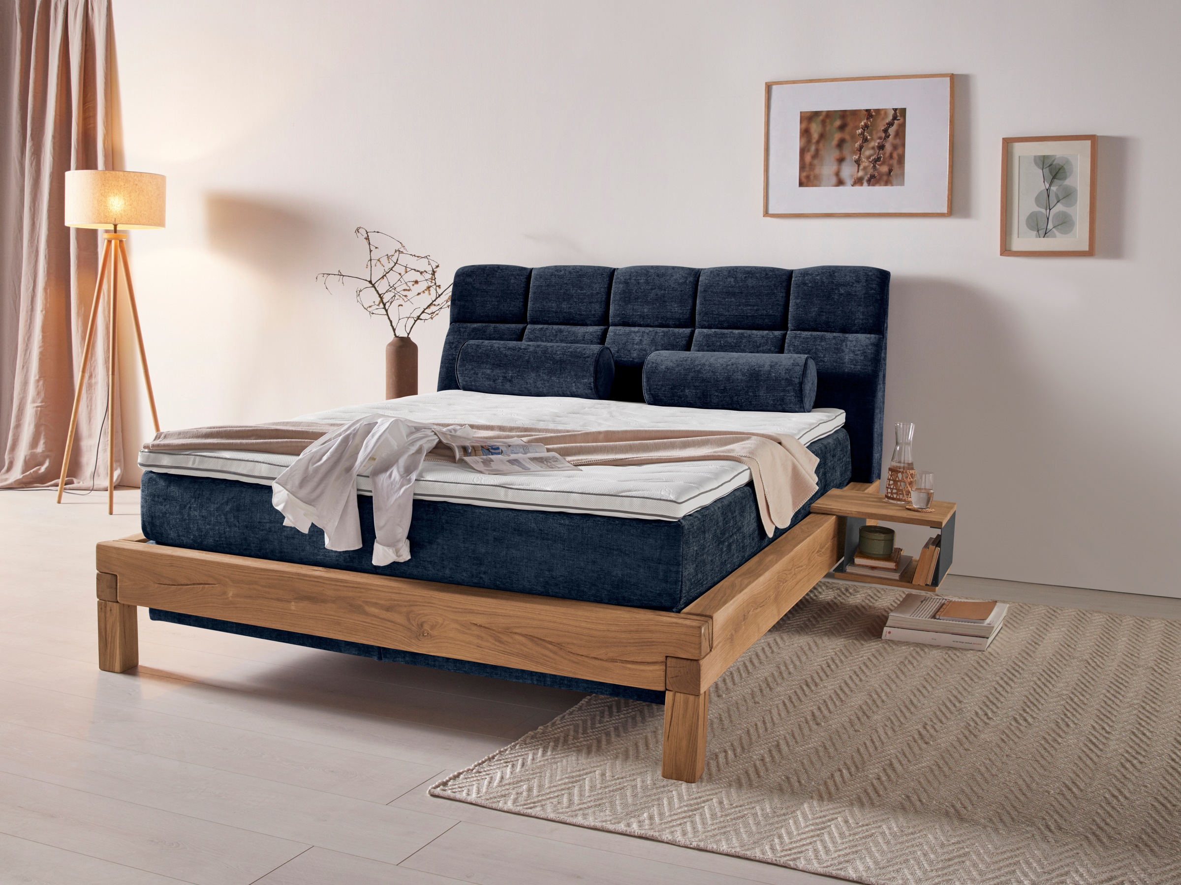 Home affaire Boxspringbett »Villads«, Liegefläche: 160/200 cm aus Balkeneiche, Inside-Boxspring-Unterbau