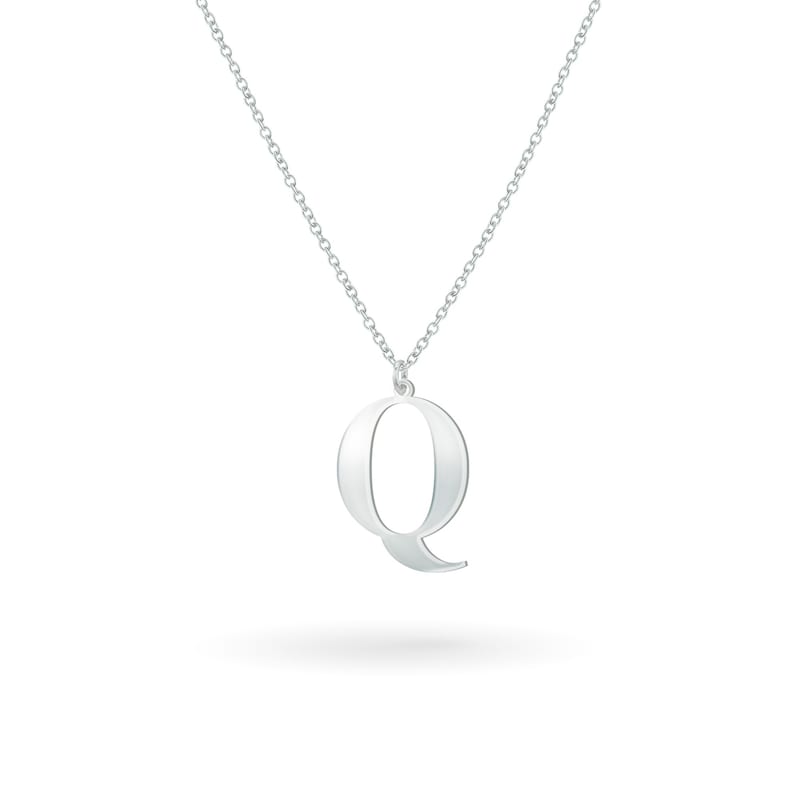 BEKA&BELL Kette mit Anhänger »925-Sterling Silber Glänzend 45cm« weiß 45cm Wunderschönes Collier mit Buchstabenanhänger