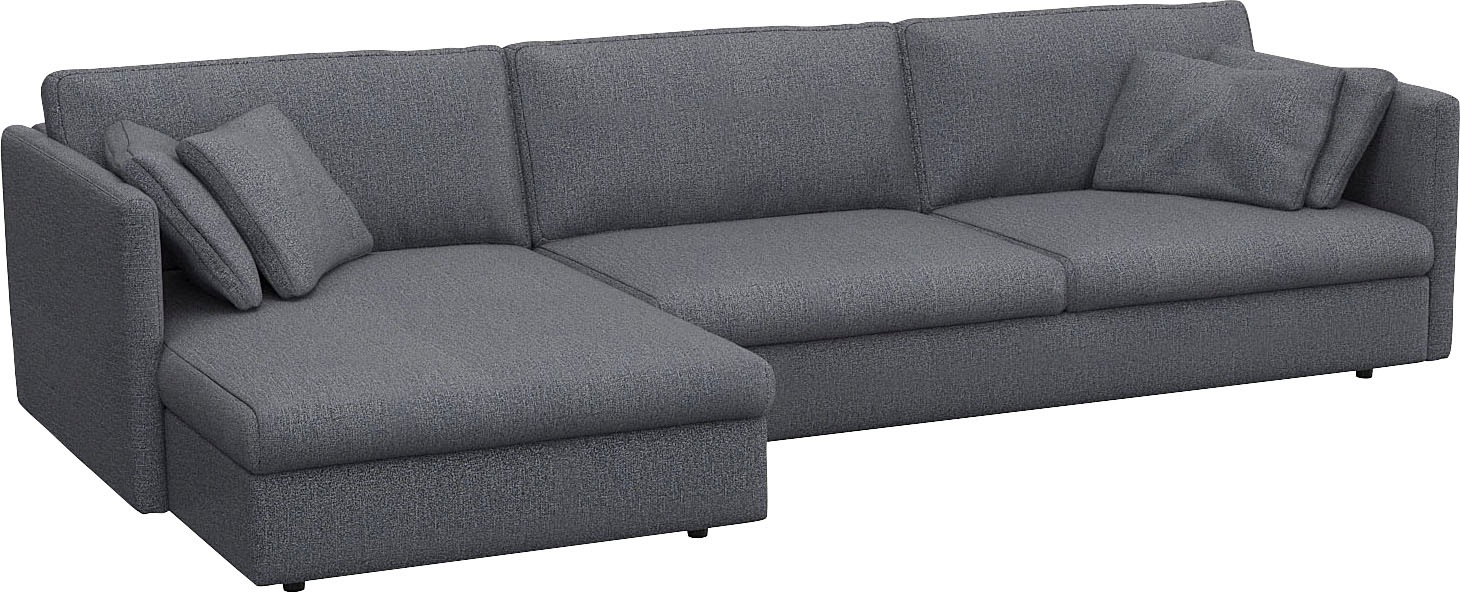 FLEXLUX Ecksofa »Lovane«, Weich & anschmiegsam, große Sitztiefe auf Kaltschaum, Dekokissen inkl.