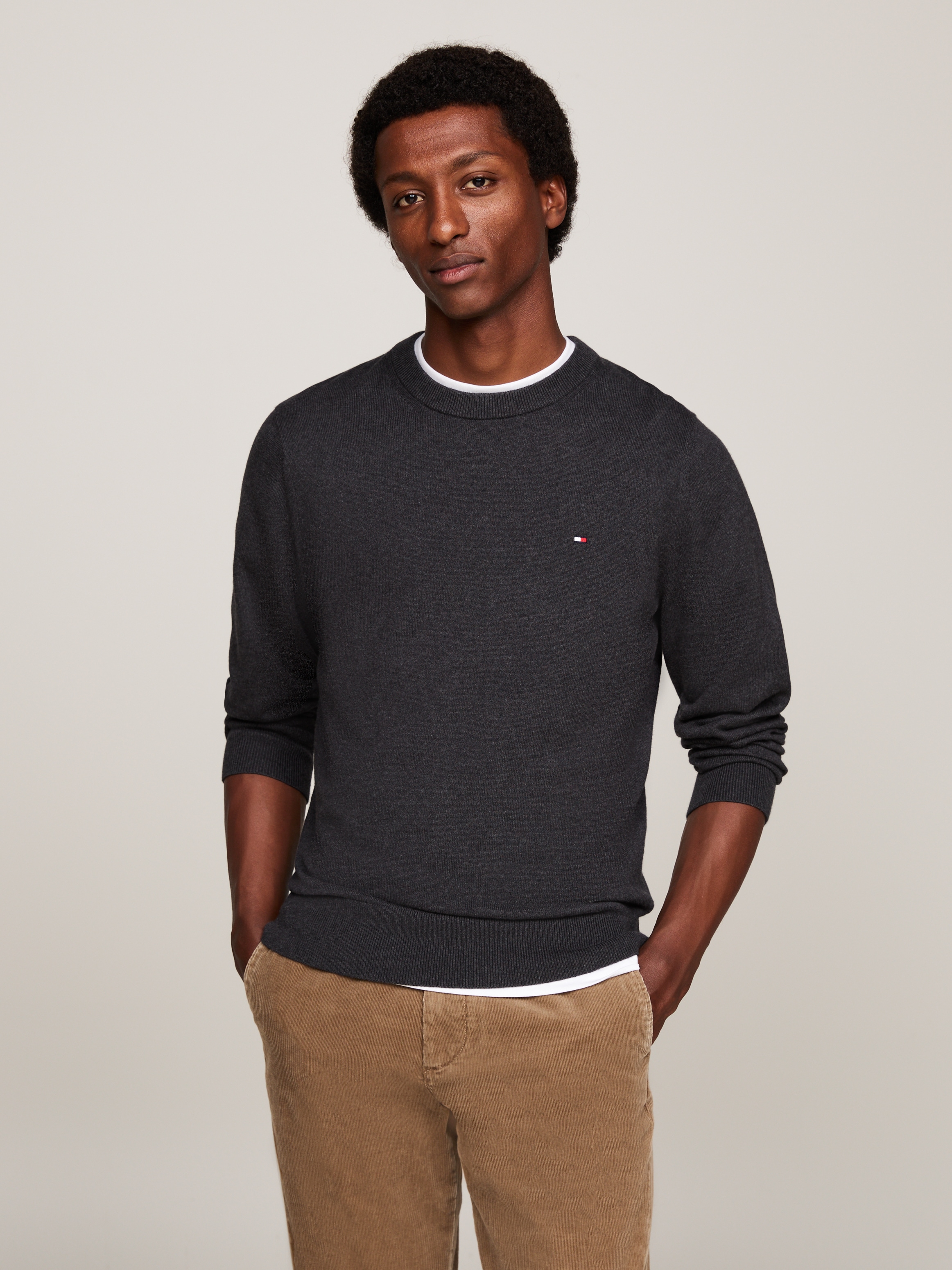 Tommy Hilfiger Rundhalspullover »PIMA ORG CTN CASHMERE CREW NECK«