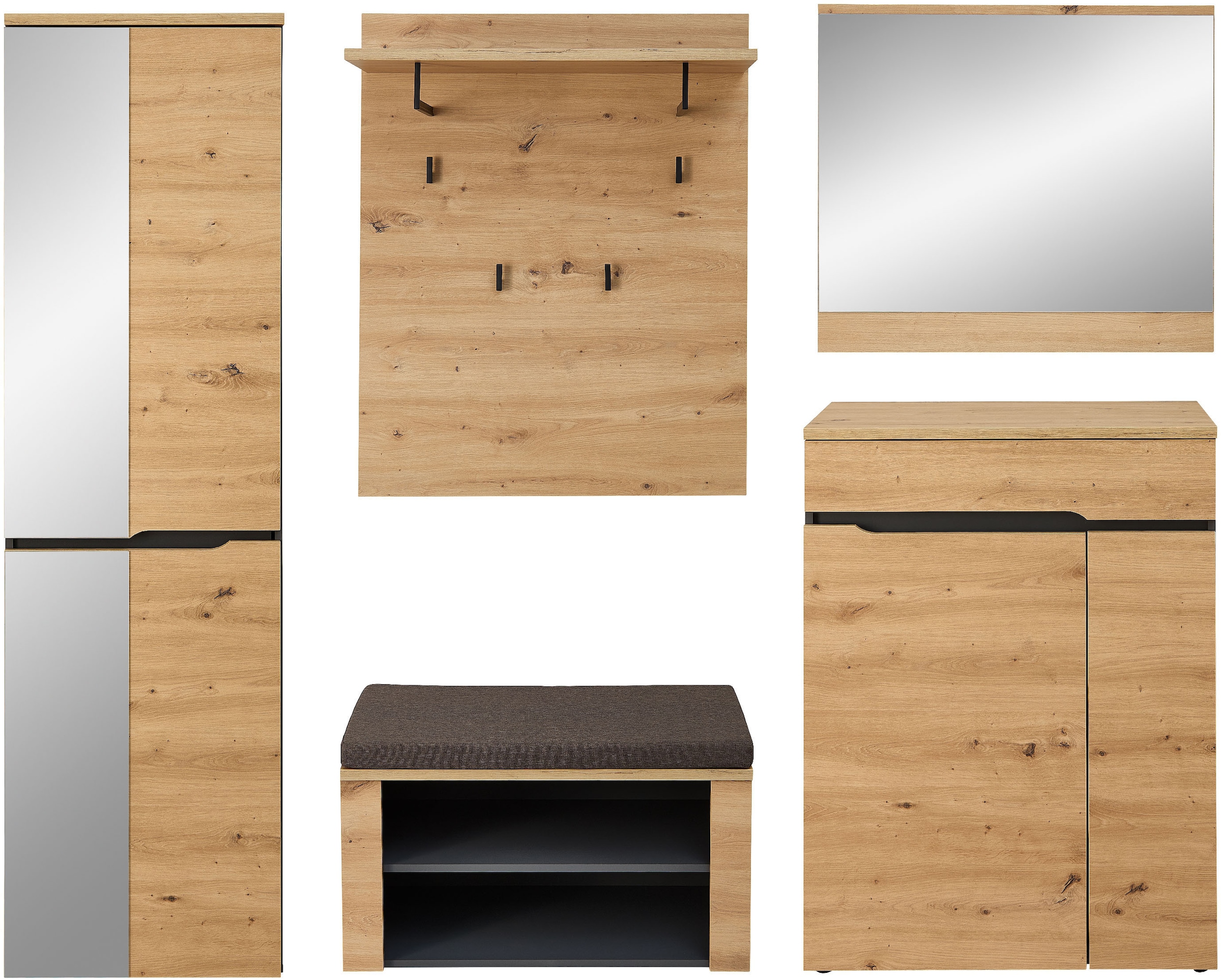 OTTO home Garderoben-Set »Fargo Garderobenset, 245/192/38 (B/H/T cm)« 5 Stk. tlg.