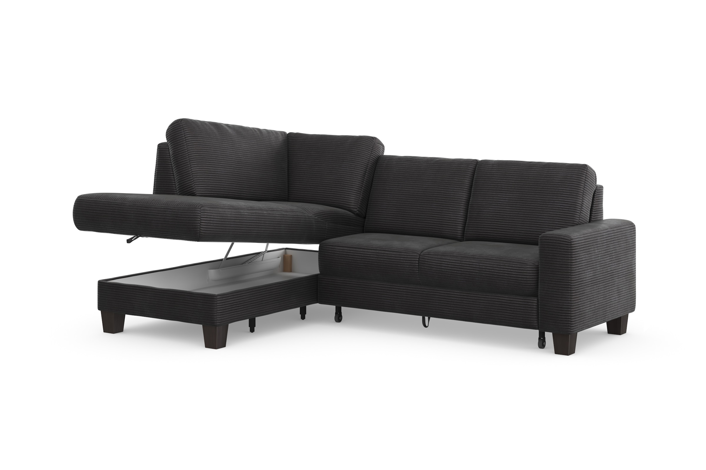Home affaire Ecksofa »Summer L-Form«, mit Ottomane, mit oder ohne Bettfunktion und Bettkasten, Cord-Bezug