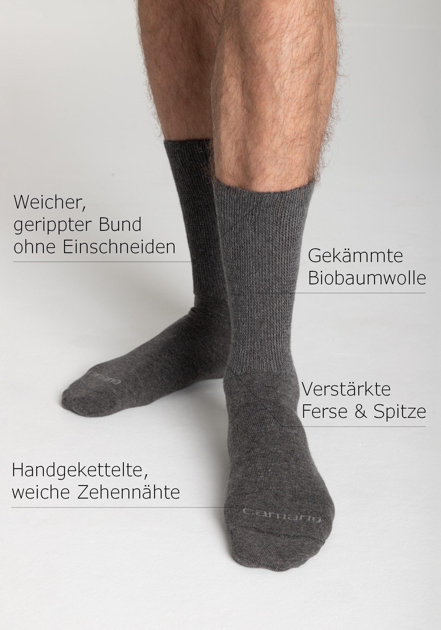 Camano Diabetikersocken »comfort« 4 Paar tlg. mit besonders Venen-freundlichem Material