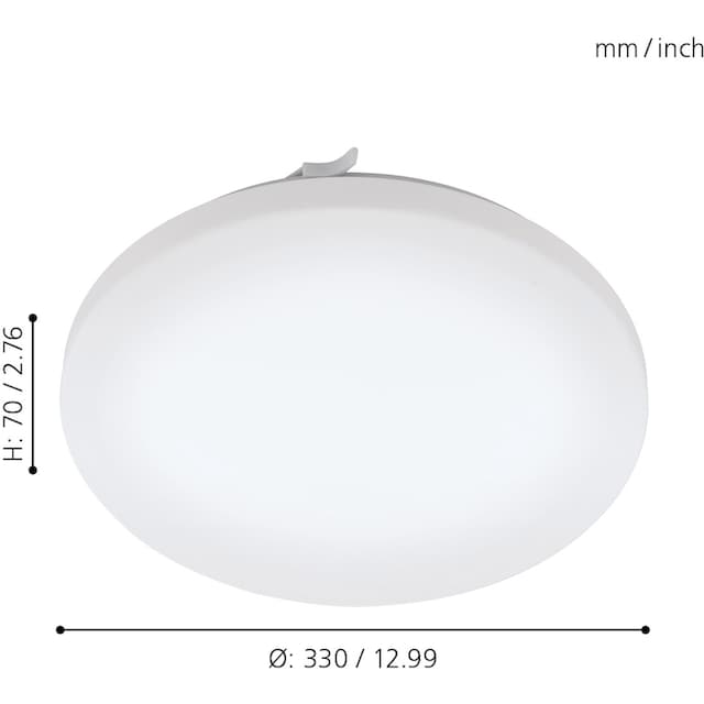 EGLO LED Deckenleuchte »FRANIA«, 1 flammig-flammig, Deckenleuchte, Stahl,  Kunststoff, Weiß, Lampe, Ø: 33 cm, IP44 online bestellen