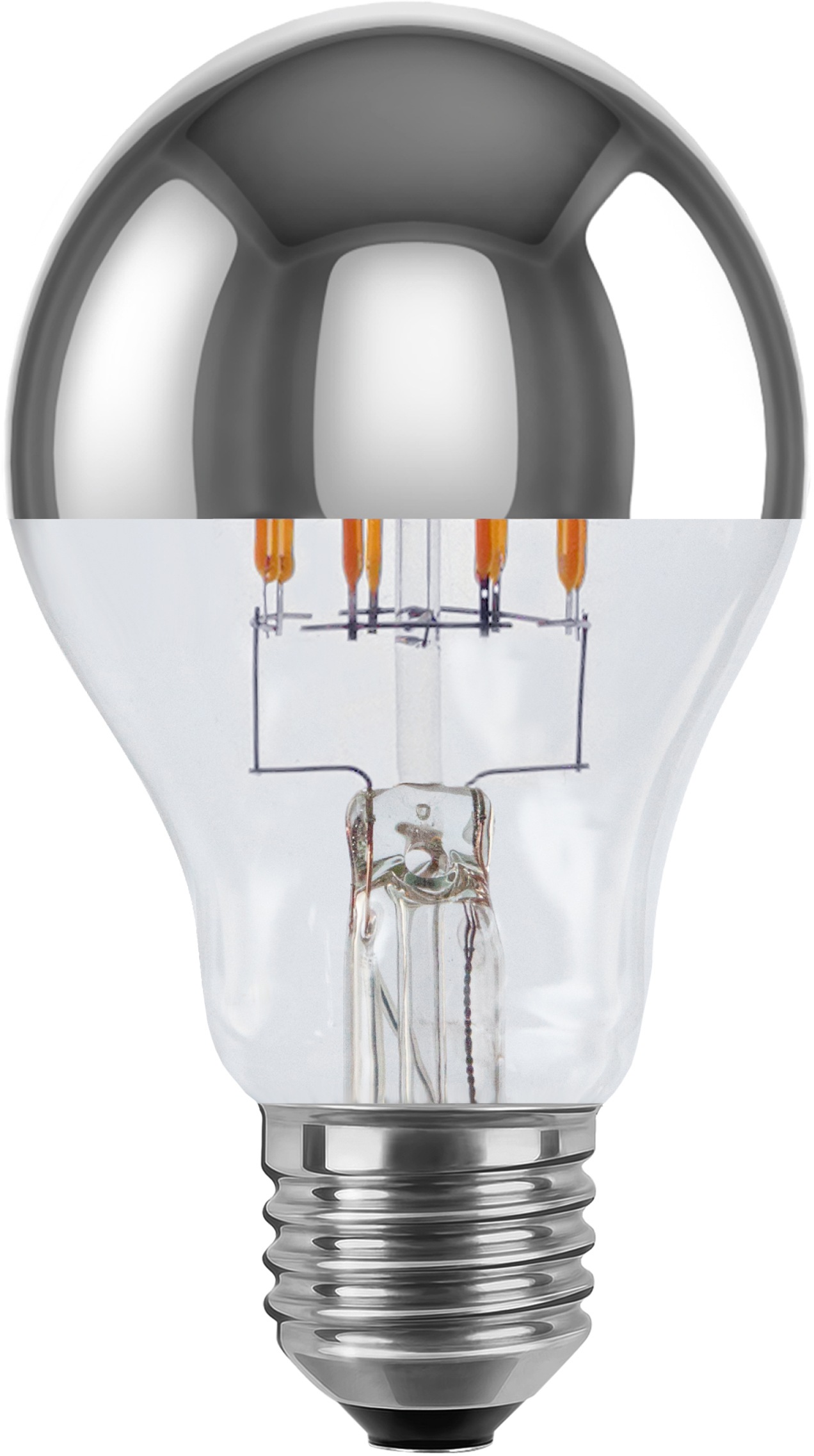SEGULA LED-Leuchtmittel »Vintage Line«, E27, 1 St., Warmweiß, dimmbar, Glühlampe A67 Spiegelkopf silber, E27