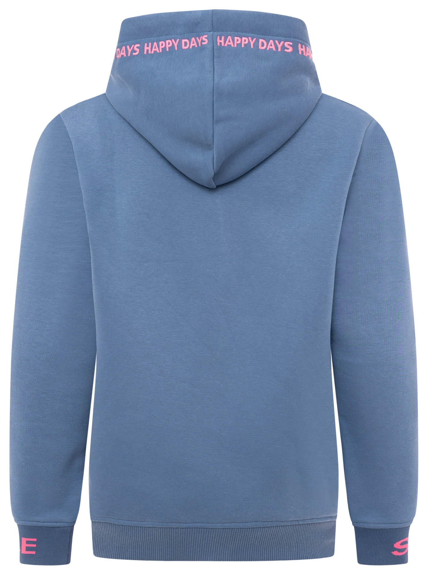 Zwillingsherz Hoodie »"Happy Days"«, gestickte pinke Details, Kapuze, Kordelzug, Tasche vorne, Rippbündchen
