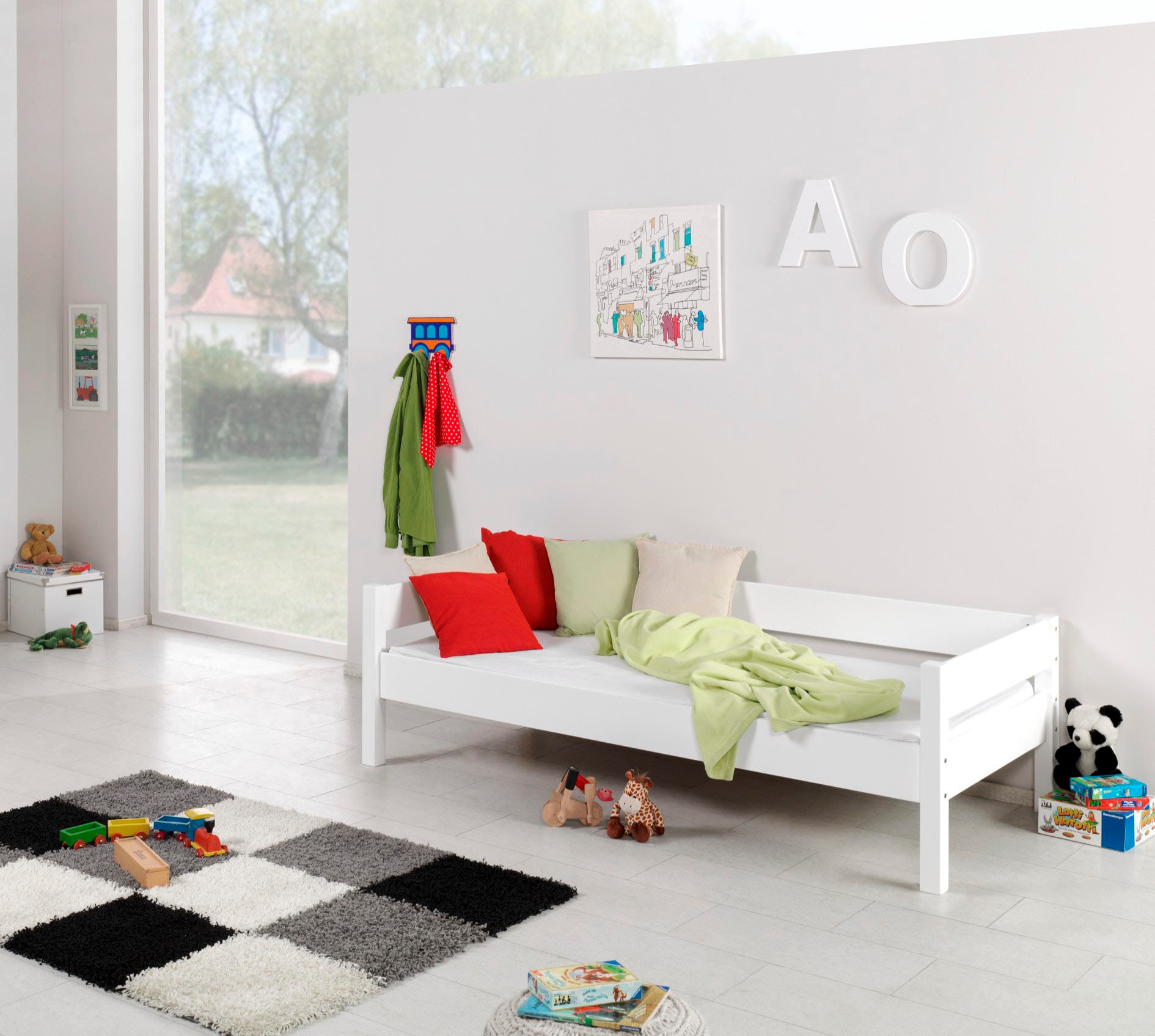 Relita Hochbett »Renate«, inkl. Rolllattenrost, Schreibtisch und Leiter, Buche massiv