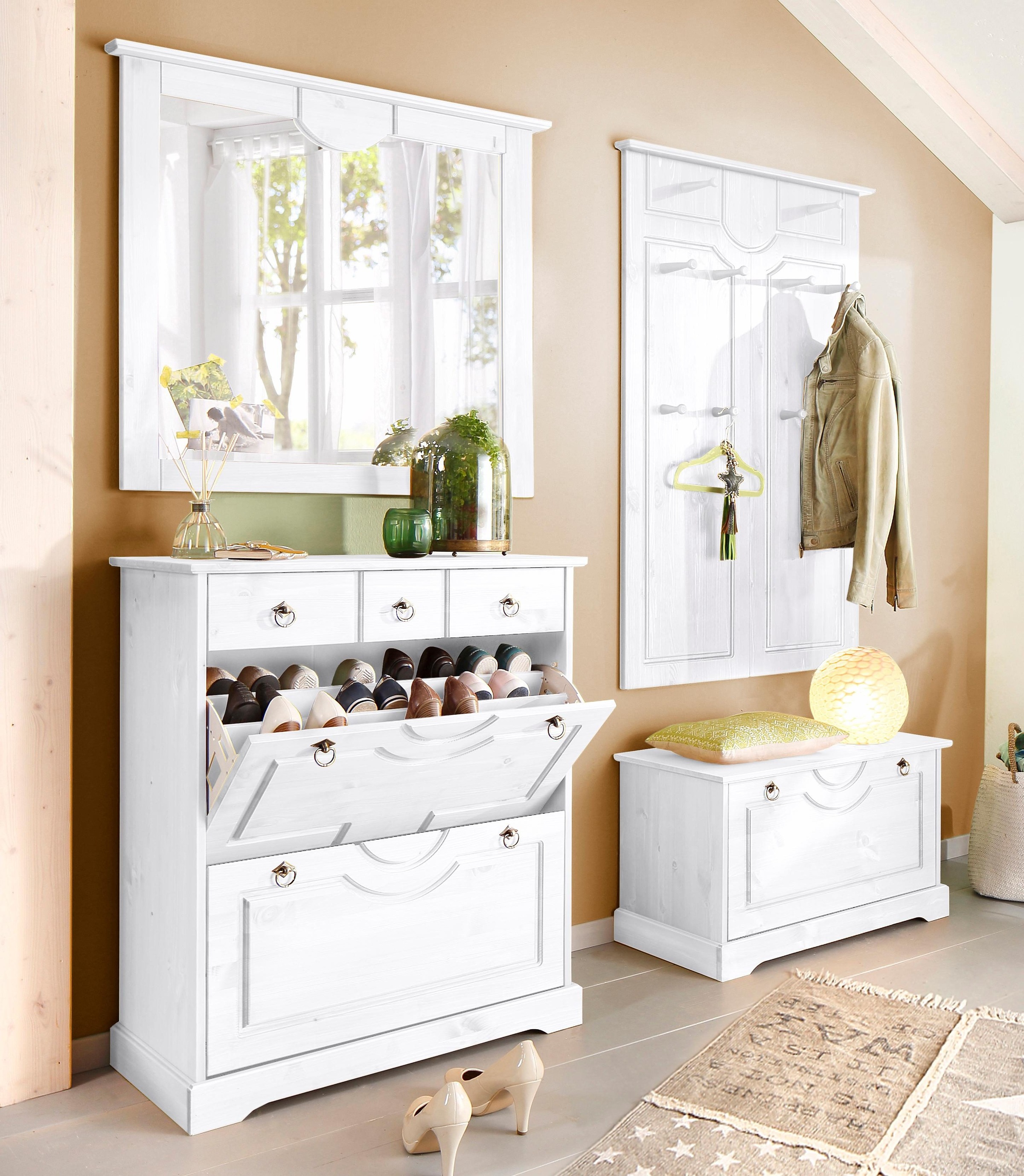 Home affaire Garderoben-Set "Klera" Set, 4 Stk. tlg. 4-teilig, aus massiver günstig online kaufen