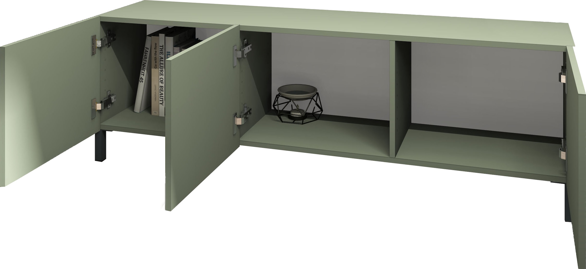 borchardt Möbel Lowboard Metallfüße, grifflose Optik