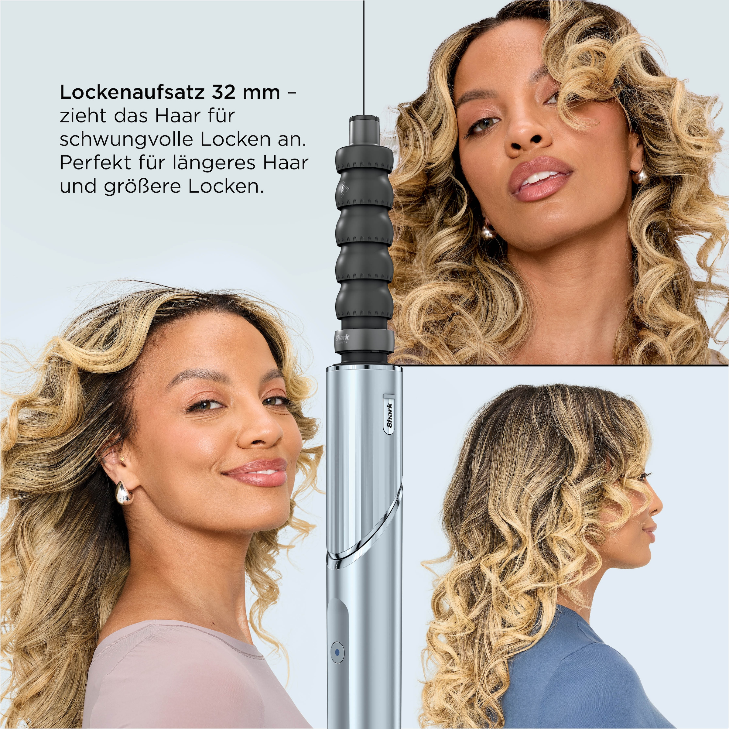 Shark Multihaarstyler »Shark FlexStyle Haarstyler und -trockner Glacial
Blue [HD476WHEU]« 6 Aufsätze Perfekt für jeden Haartyp