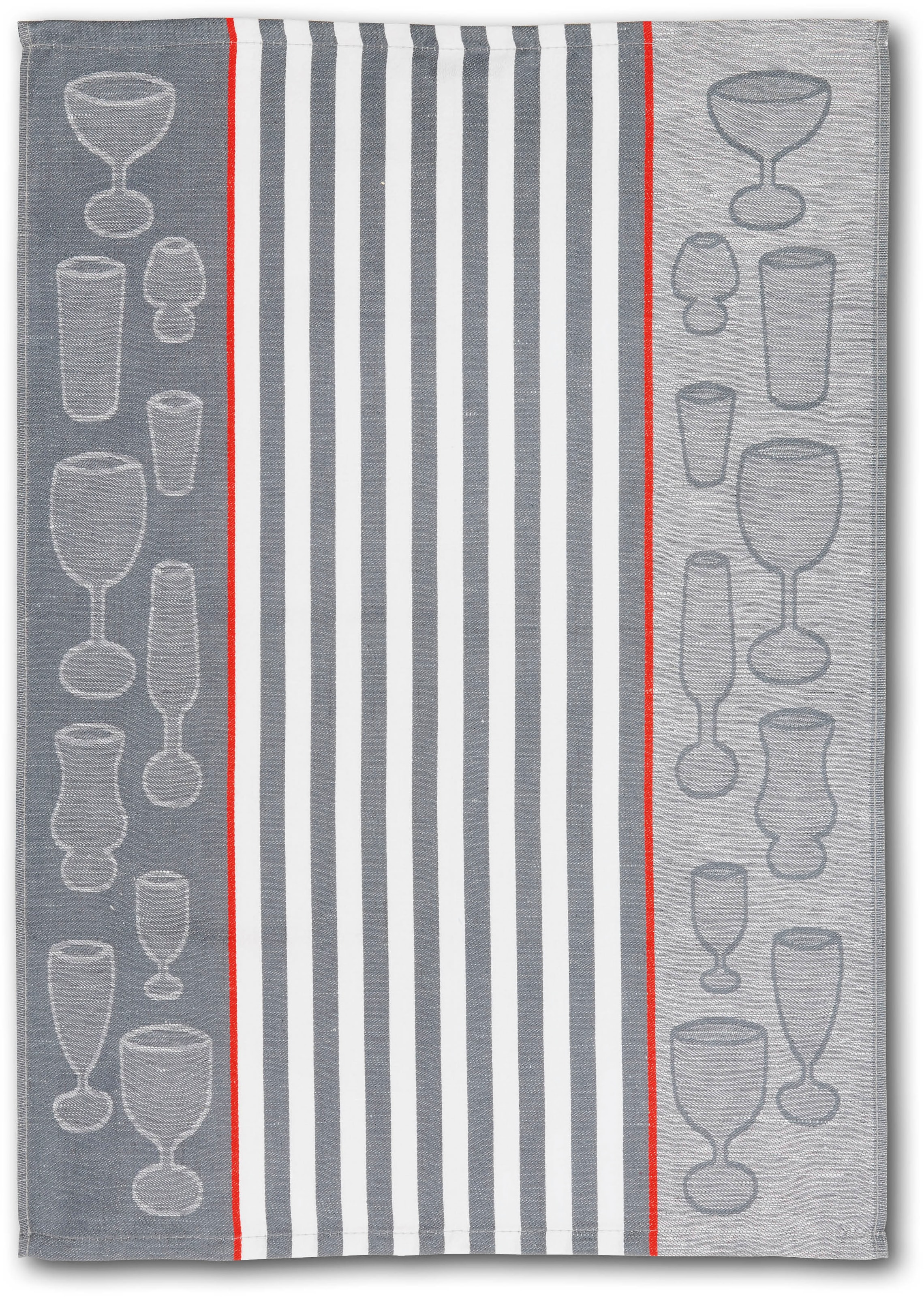 Dyckhoff Geschirrtuch »Gläser / Halbleinen«, (Set, 5 tlg.), mit Gläser & Streifen Motiv, Maße je Tuch ca. 50x70 cm