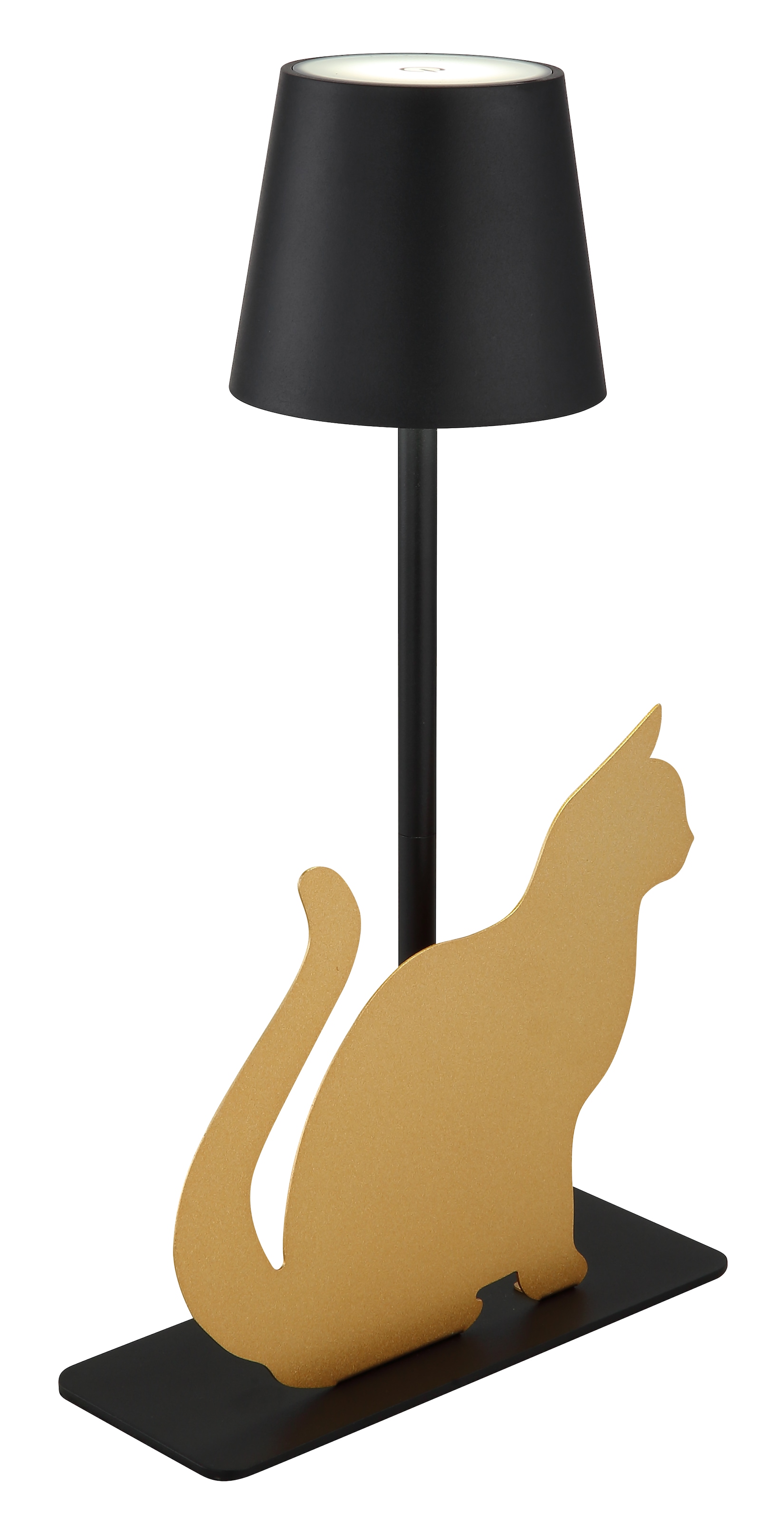 GLOBO LIGHTING LED Tischleuchte »FURRI«, 1 flammig, Leuchtmittel LED-Board | LED fest integriert, Tischlampe schwarz gold Tiere Katze