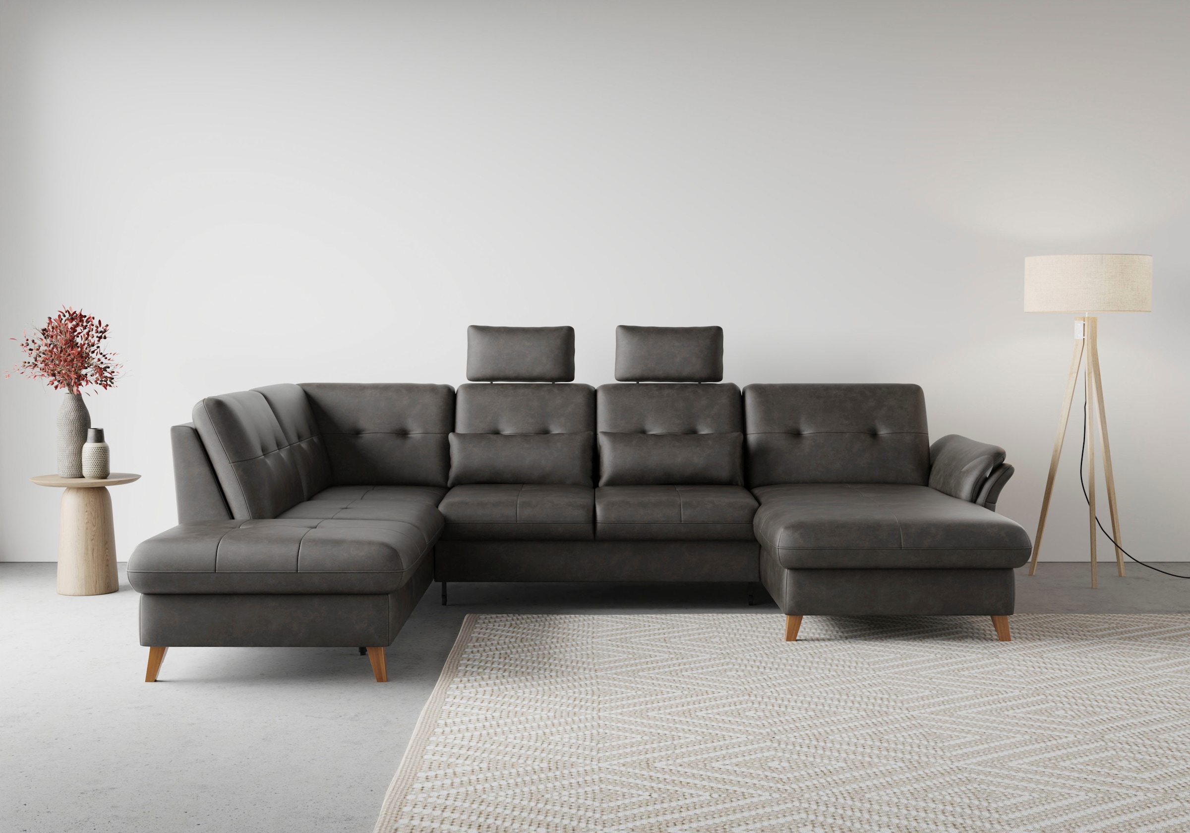 sit&more Wohnlandschaft »Göteborg«, inkl. Sitztiefenverstellung, wahlweise mit Bettfunktion & Bettkasten