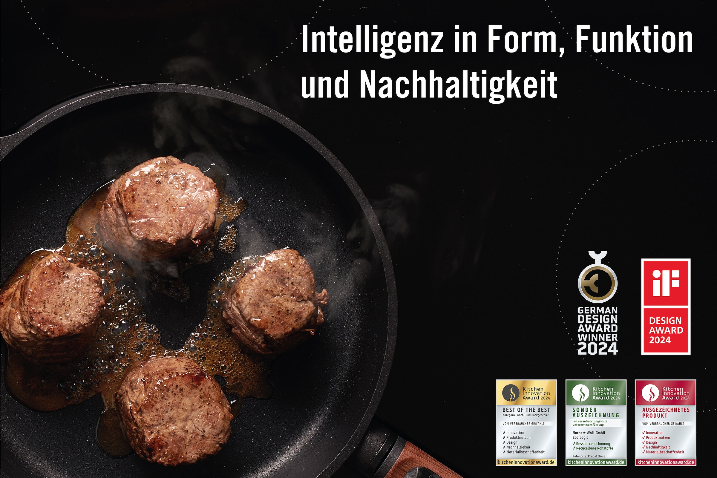 WOLL Schmorpfanne »Eco Logic QXR Guss-Hochrandpfanne«, Aluminiumguss, (1 tlg.), PFAS-freie Diamond-QXR - Beschichtung