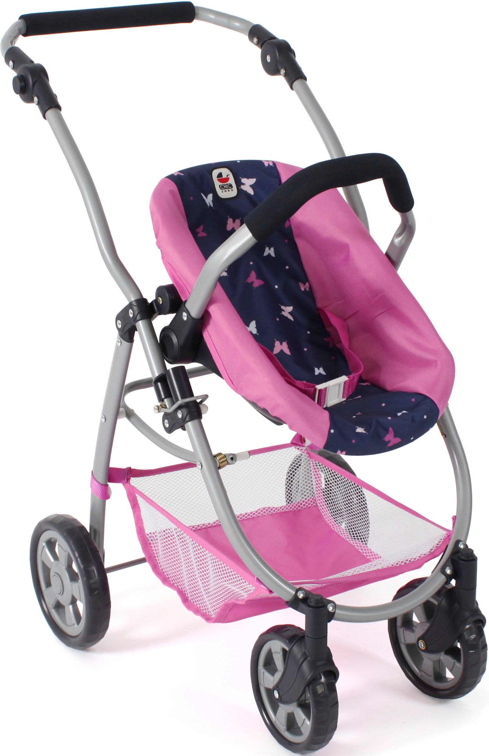 CHIC2000 Kombi-Puppenwagen »Emotion 2.0 Butterfly, rosa«, inkl. Babywanne, Sportwagenaufsatz und Autositz