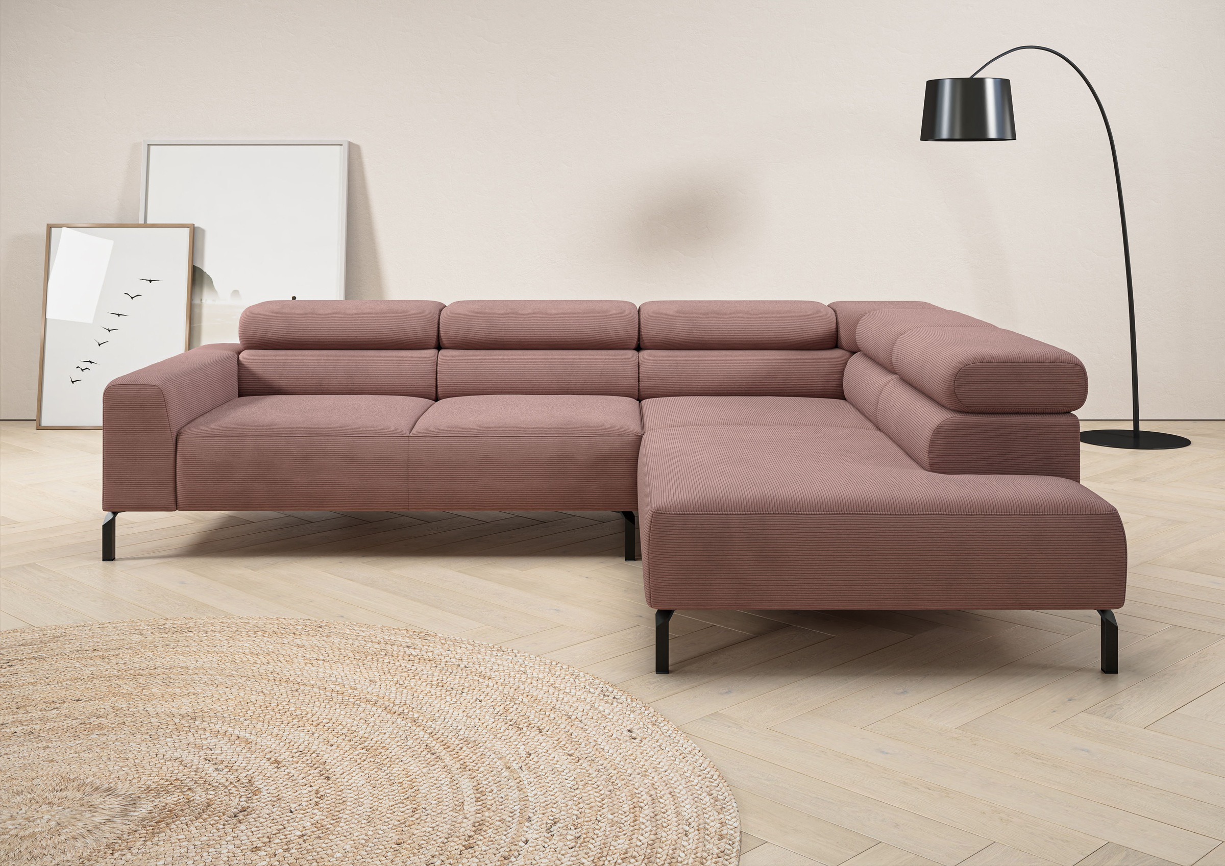 Home affaire Ecksofa »Antonelli, L-Form, inkl. Kopfteilverstellung, Breite günstig online kaufen