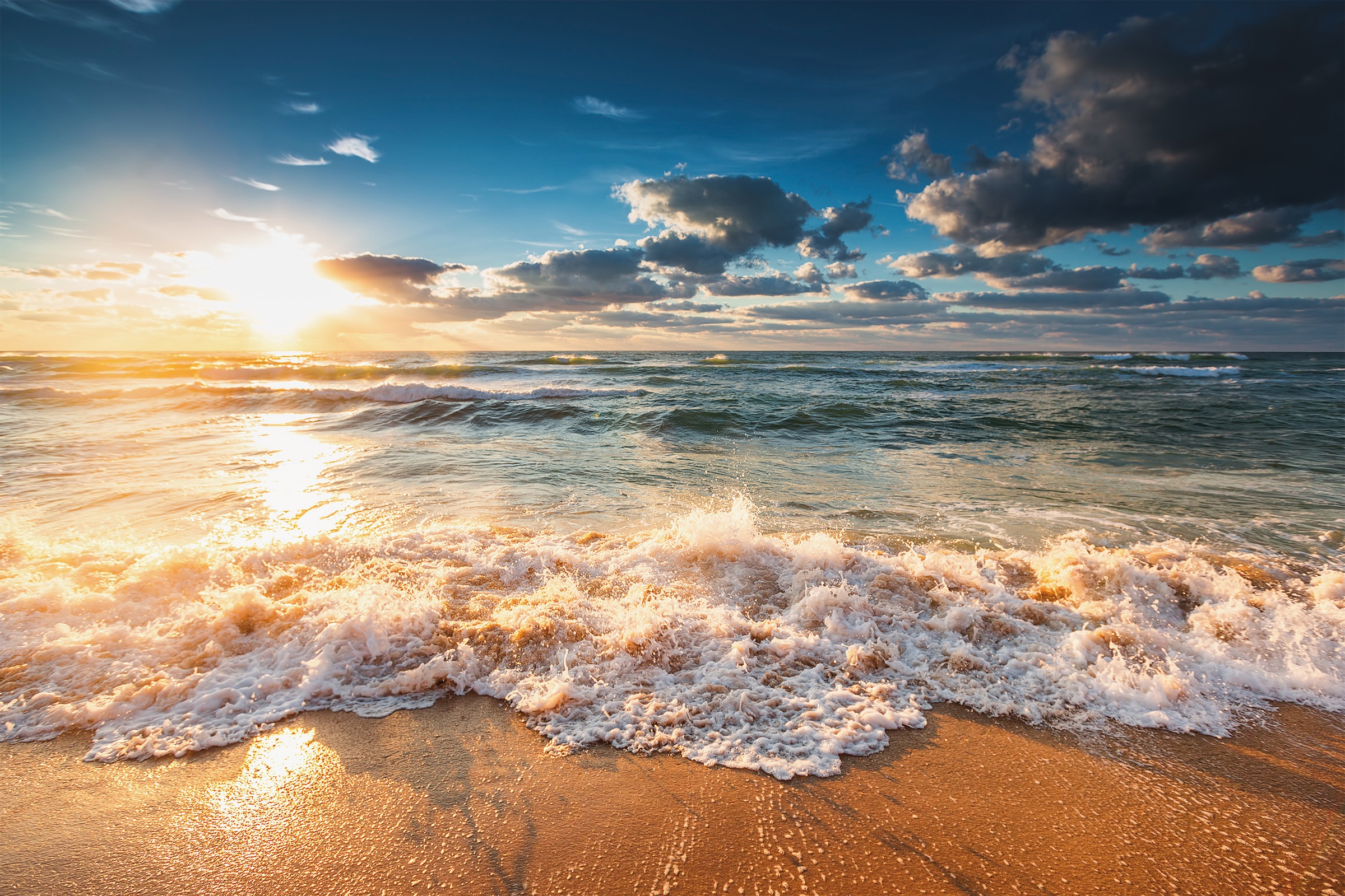 Bönninghoff Leinwandbild, Sonnenuntergang-Strand, (1 St.), BxH: 90x60 cm günstig online kaufen
