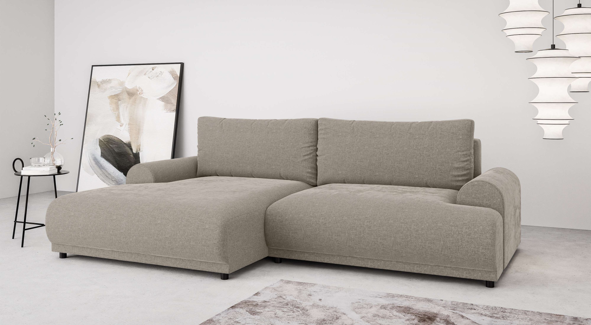 Home affaire Ecksofa »Marsby, mit Bettfunktion und Bettkasten, Maße: B/H/T günstig online kaufen