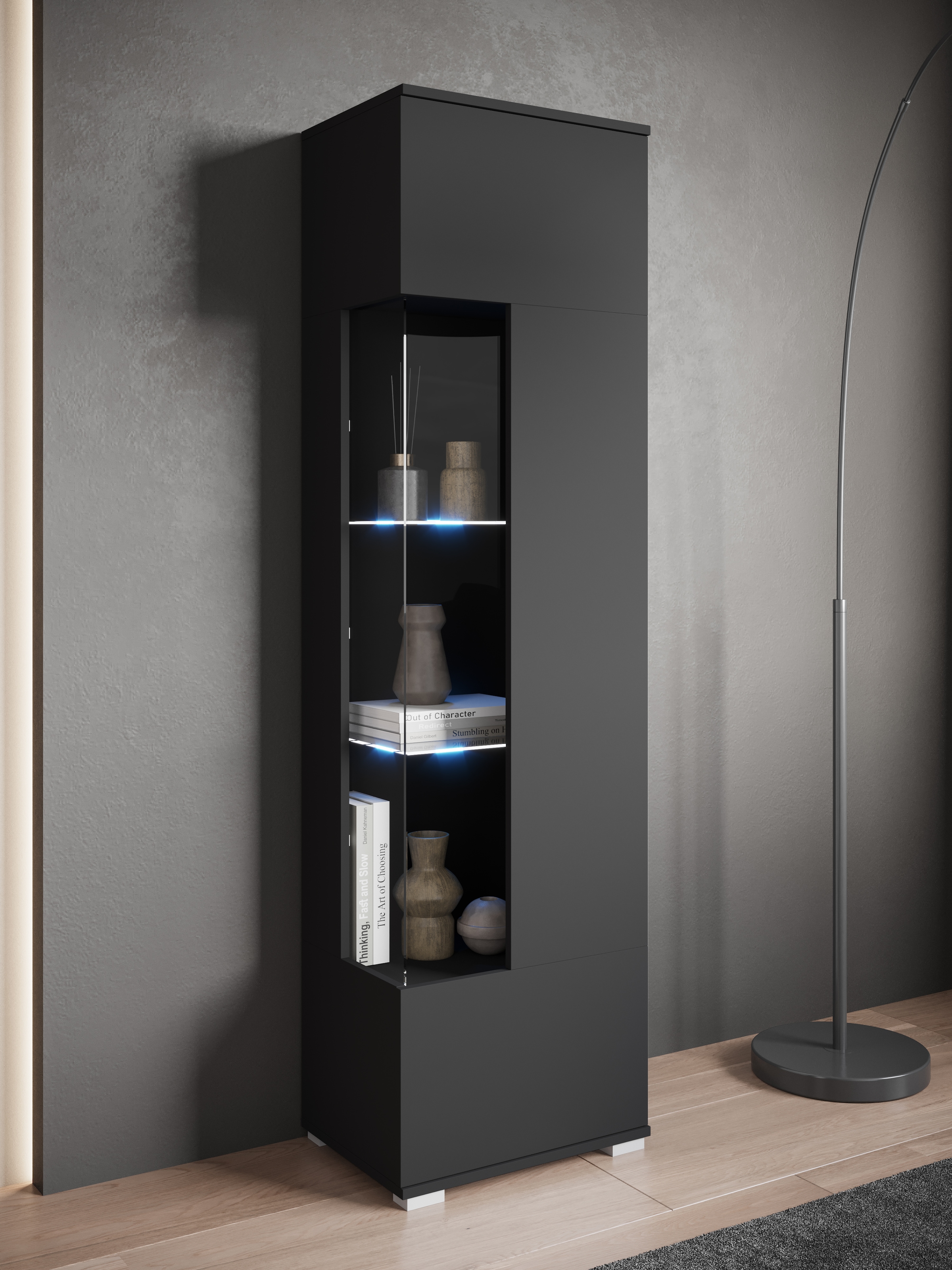INOSIGN Vitrine »Kenia, stehend und hängend, Türanschlag wechselbar«, (1 St.), Vitrineschrank mit Glastüren 160 cm Höhe