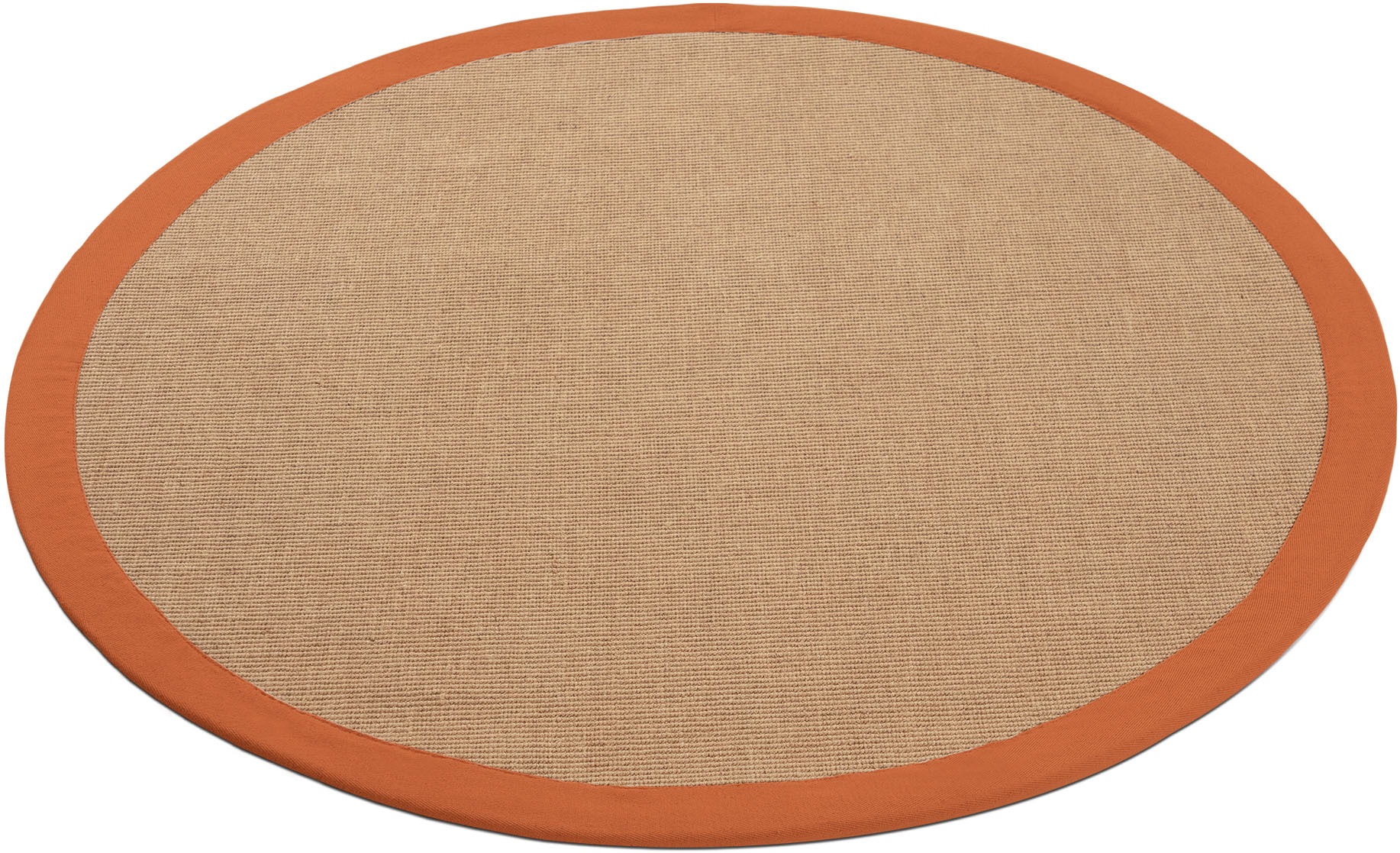 carpetfine Sisalteppich »Sisal«, rund, 5 mm Höhe, mit farbiger Bordüre, Anti-Rutsch Rückseite