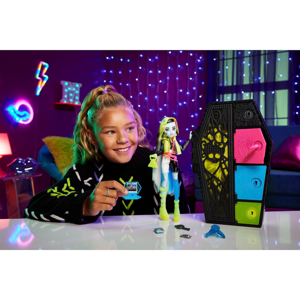 Mattel® Anziehpuppe »Monster High, Skulltimate Secrets: Neon Frights, Frankie Stein,«