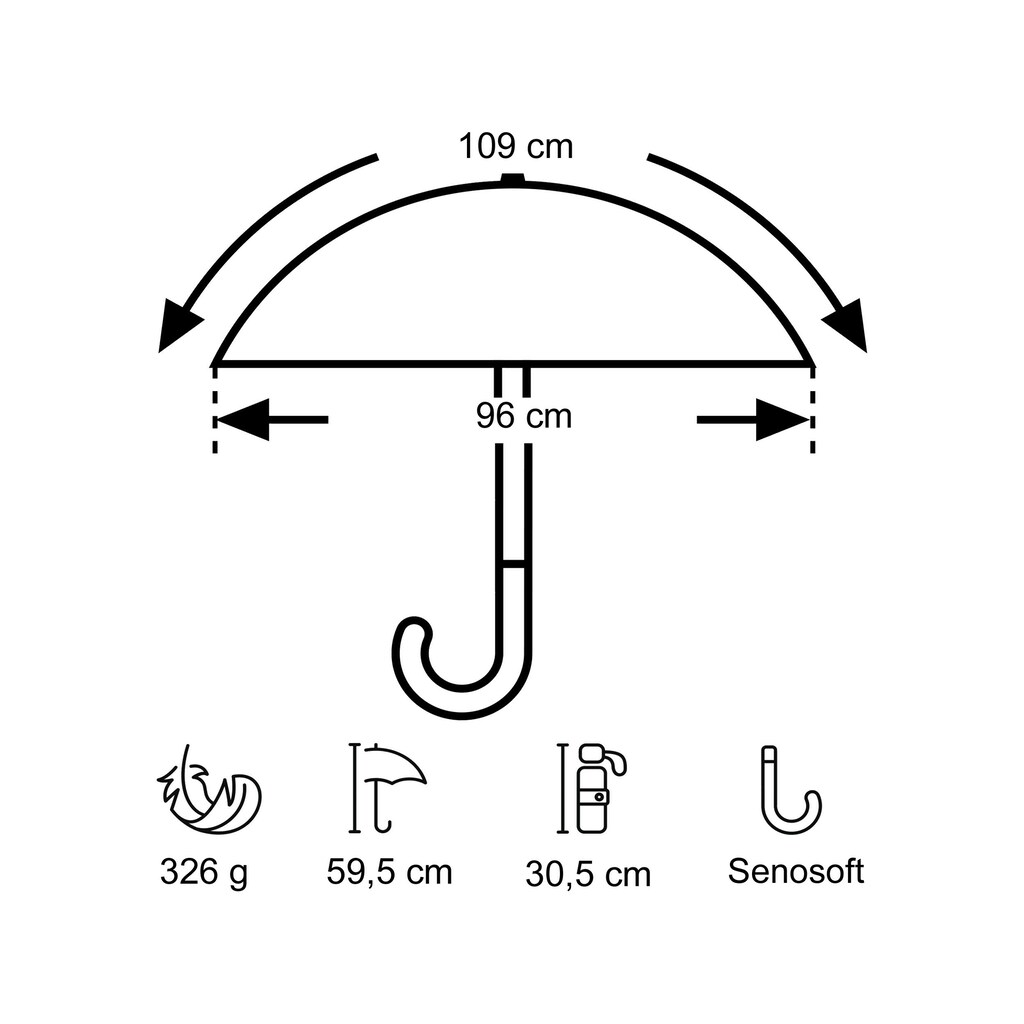 EuroSCHIRM® Taschenregenschirm »Automatik 32S7, anthrazit«