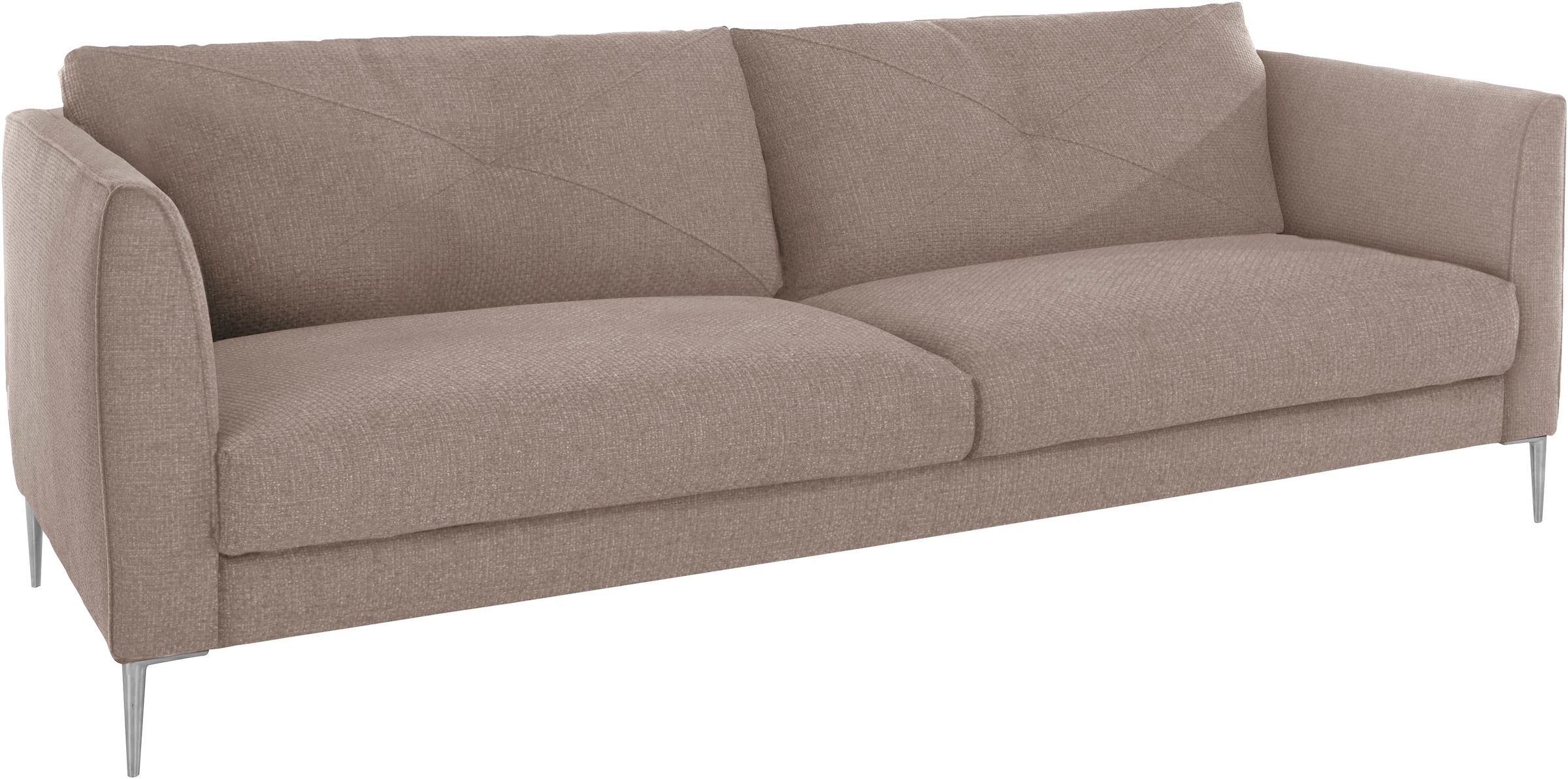 TRENDMANUFAKTUR 2,5-Sitzer »Chilltime, elegant und bequem, Komfortsitzhöhe 46cm, Breite 237cm«, mit eleganter Kreuznaht in den Rückenkissen, Breite 237 cm