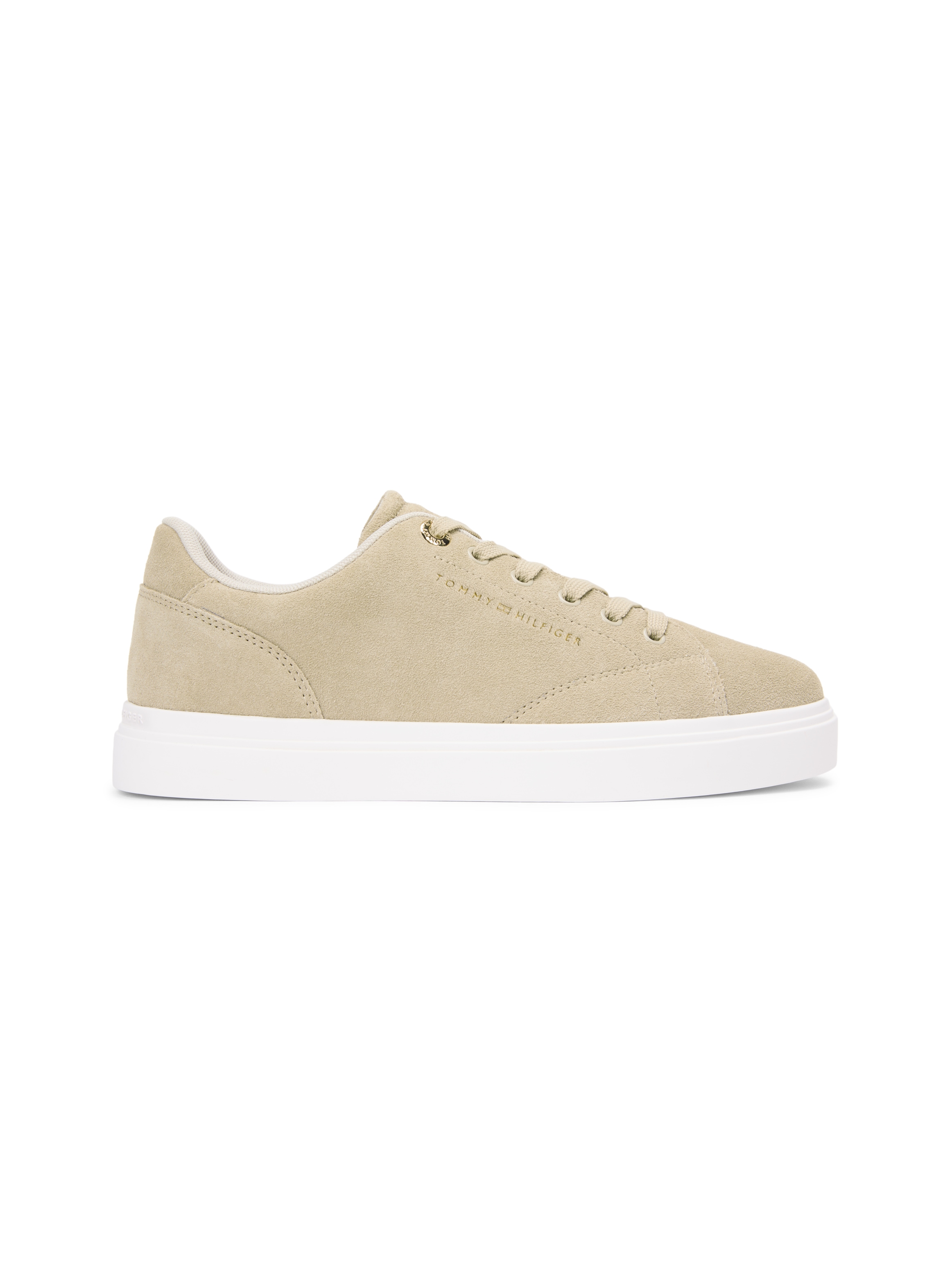Tommy Hilfiger Plateausneaker »TH FEMININE CUPSOLE SUEDE«  Freizeitschuh, Halbschuh, Schnürer mit Logoschriftzügen