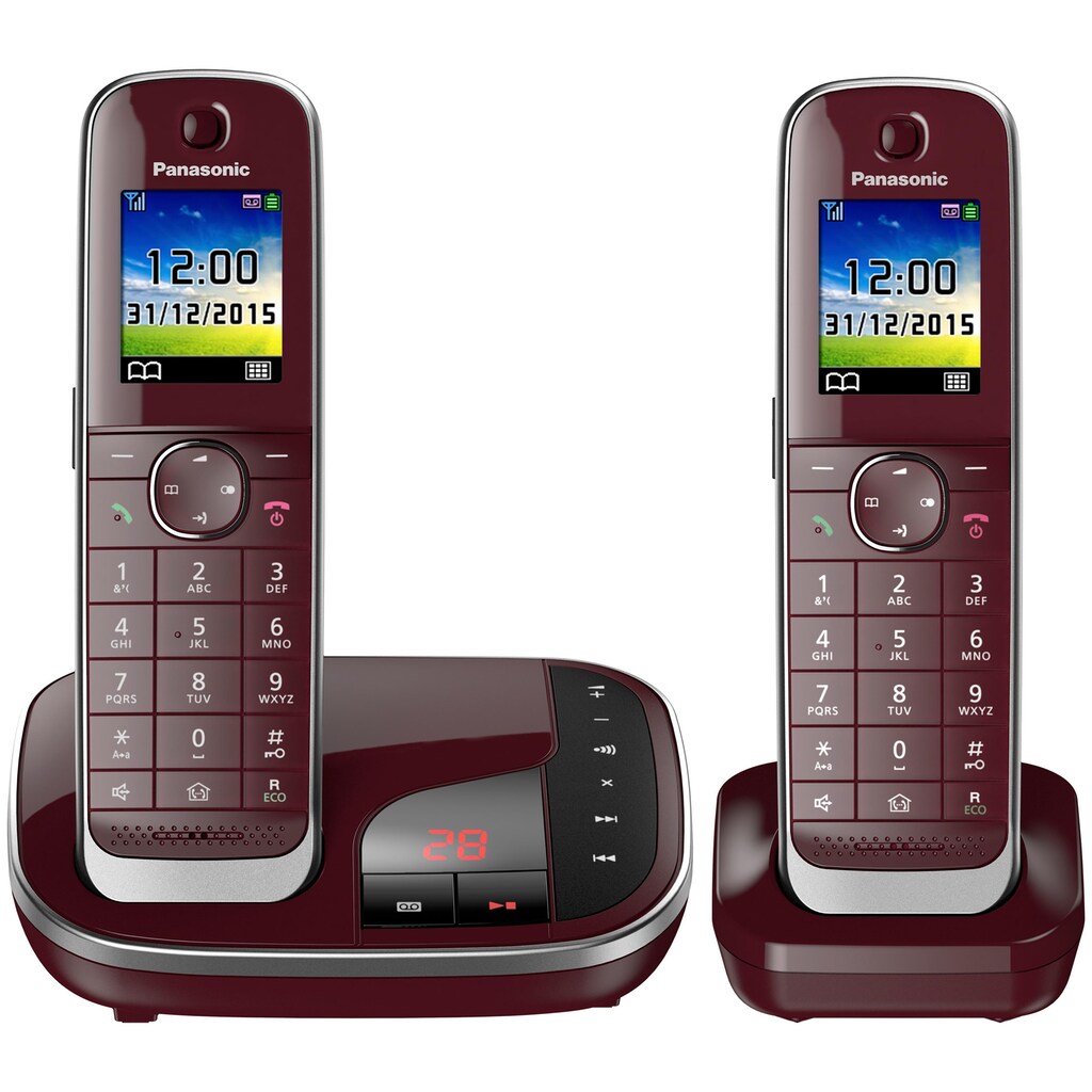 Panasonic Schnurloses DECT-Telefon »KX-TGJ322«, (Mobilteile: 2), mit Anrufbeantworter, Weckfunktion, Freisprechen